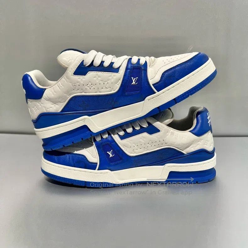 Louis Vuitton Louis Vuitton Black, white and blue embossed low-cut board Size US 6 / EU 39 - 4 Thumbnail