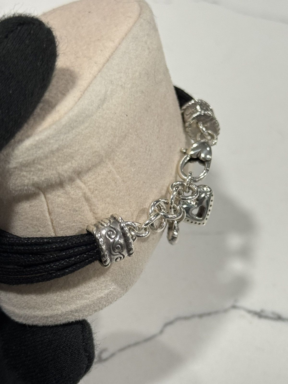 Brighton Brighton Heritage Heart Corded Bracelet Sterling Silver Size ONE SIZE - 13 Thumbnail