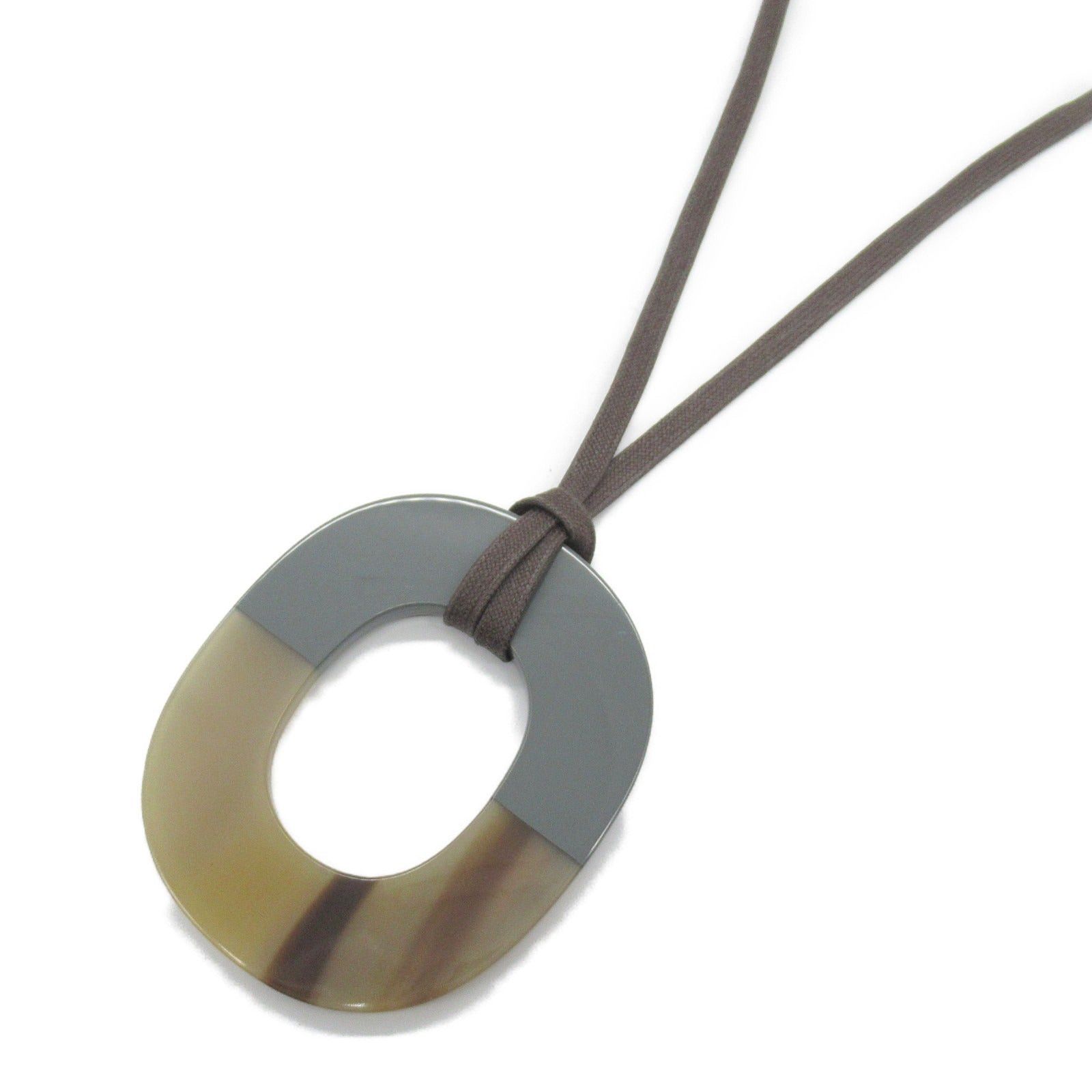 Hermes Hermes Buffer Horn Necklace Others Gray Brown Size ONE SIZE - 1 Thumbnail