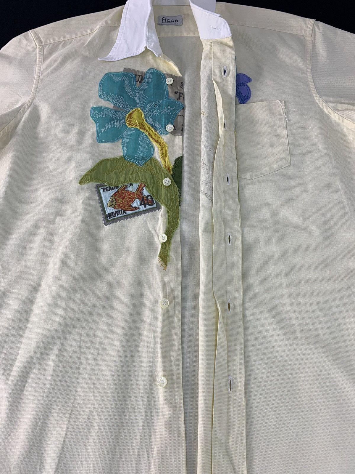 Japanese Brand Ficce Yoshiyuki Konishi Embroidery Floral Stamp Button Up Size M / US 6-8 / IT 42-44 - 4 Thumbnail