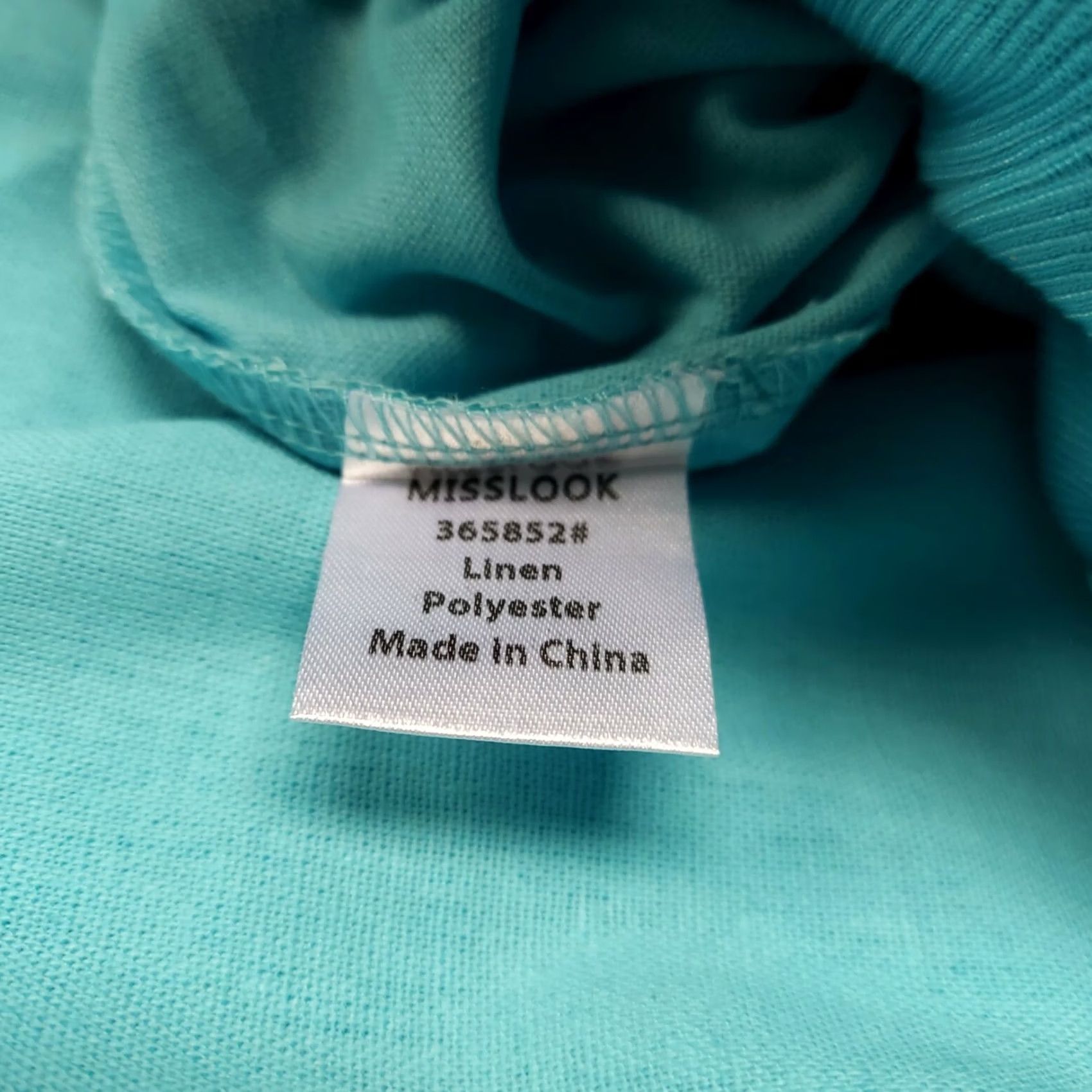Vintage Misslook 365852 Women’s Elastic Waist Jogger Pants Small Blue Linen Blend Pockets Jogger Casual Size 28" / US 6 / IT 42 - 4 Thumbnail
