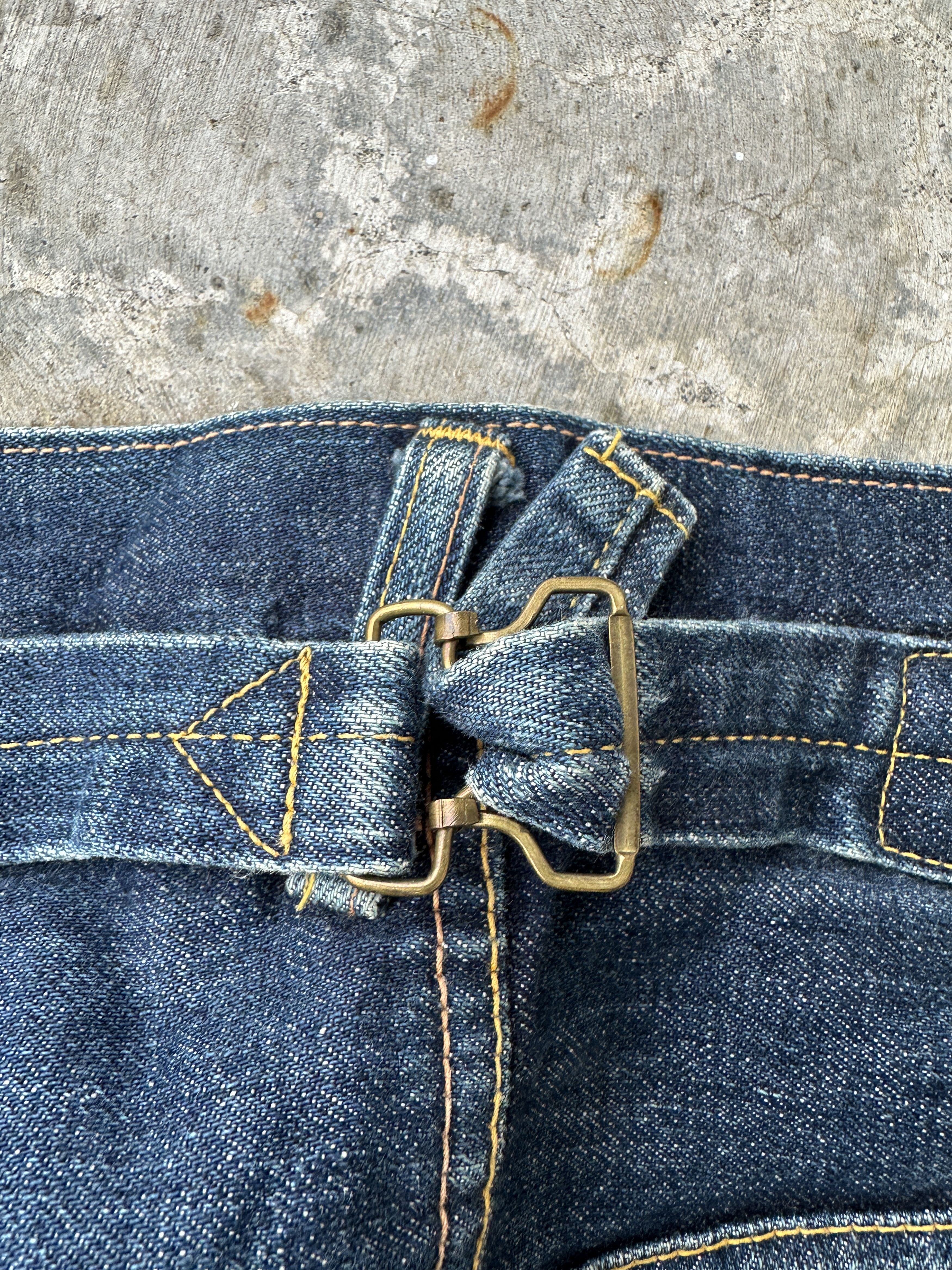Evisu Buckle Back No2 2000s Selvedge seagulls back cinch denim 501 Size US 35 - 18 Thumbnail