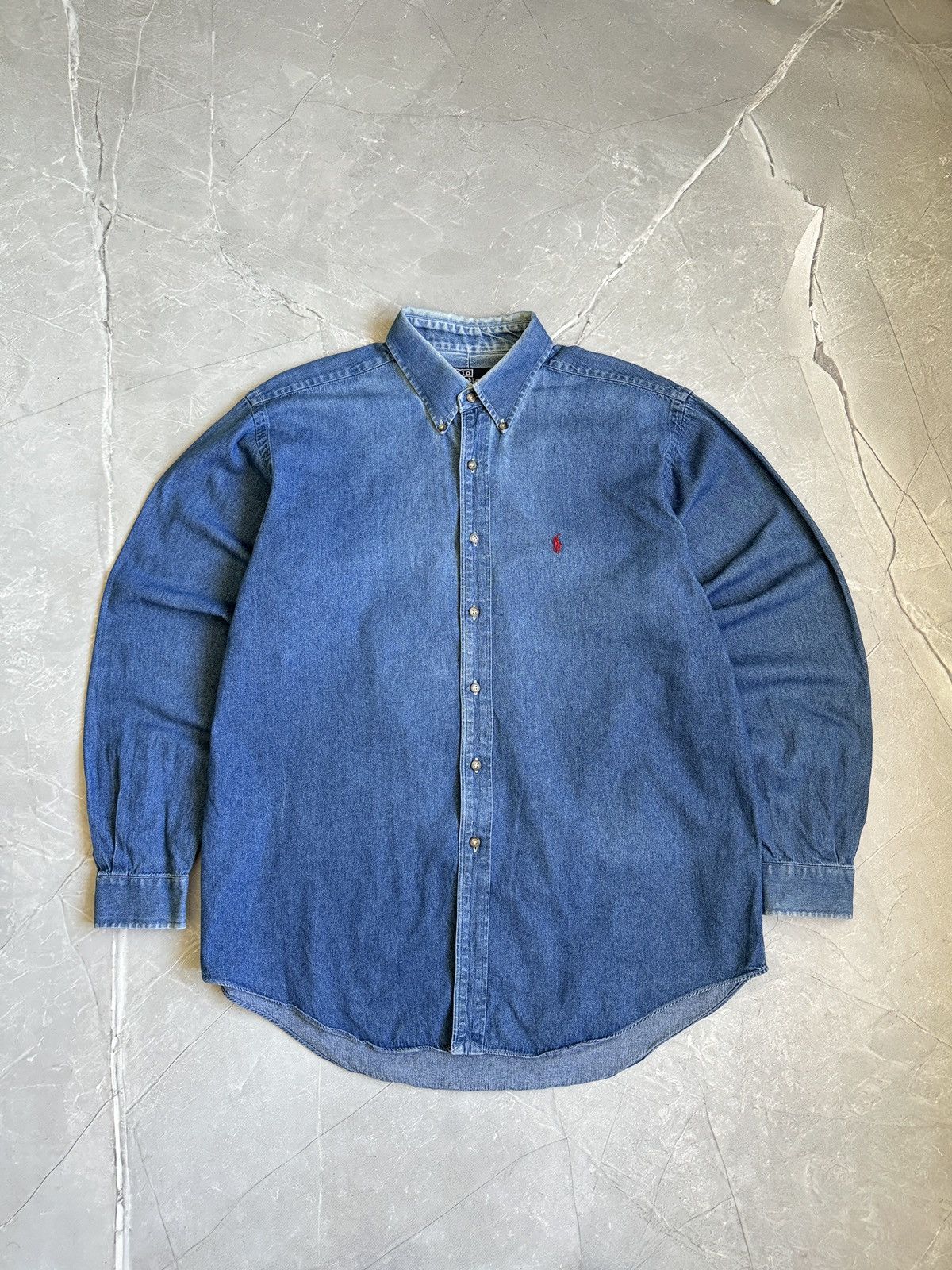 Polo Ralph Lauren Vintage 90s Polo Ralph Lauren Blaire Denim Shirt Button Up Size US XL / EU 56 / 4 - 1 Thumbnail