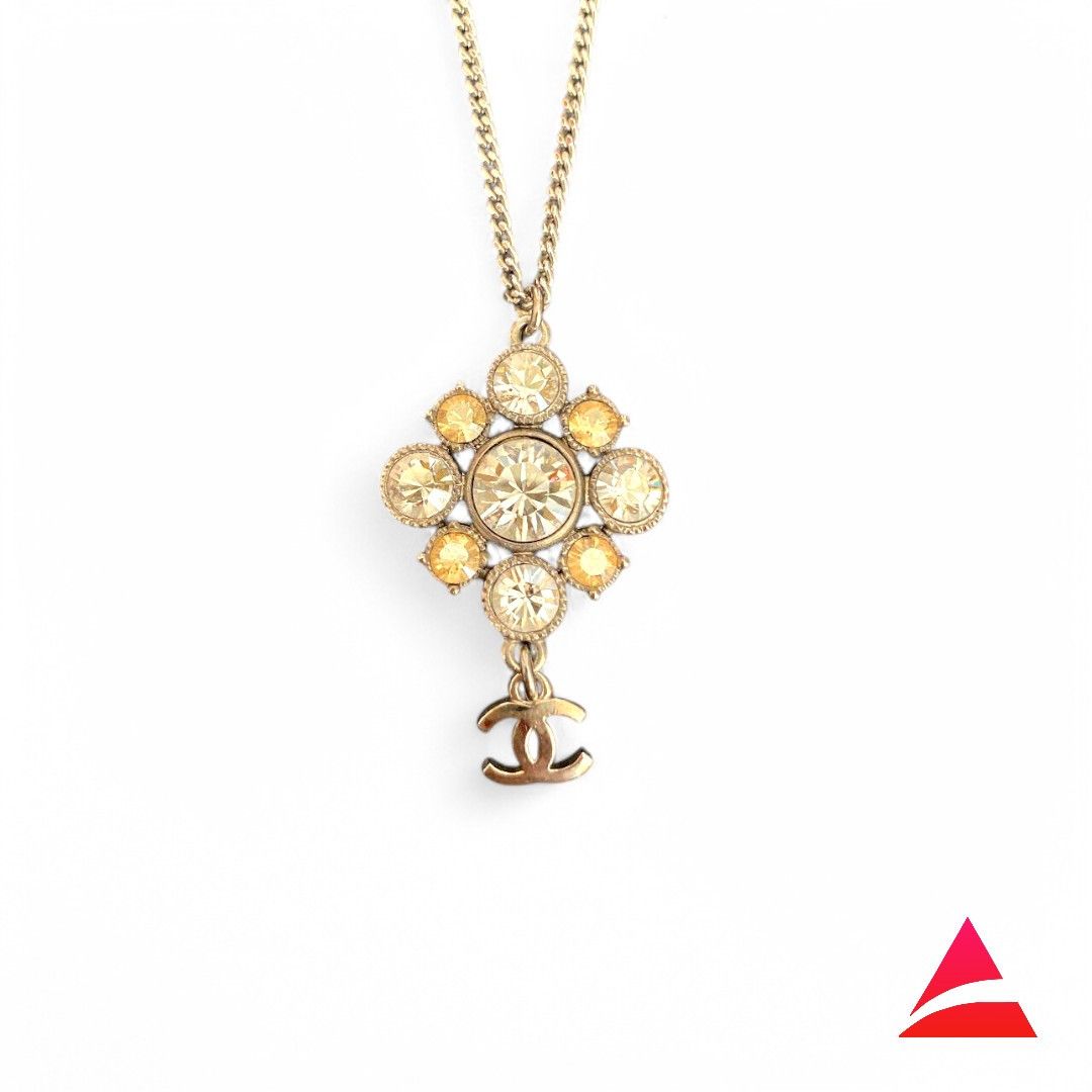Chanel Chanel - Necklace Silver Vintage CC Coco Diamond Timeless Size ONE SIZE - 1 Thumbnail