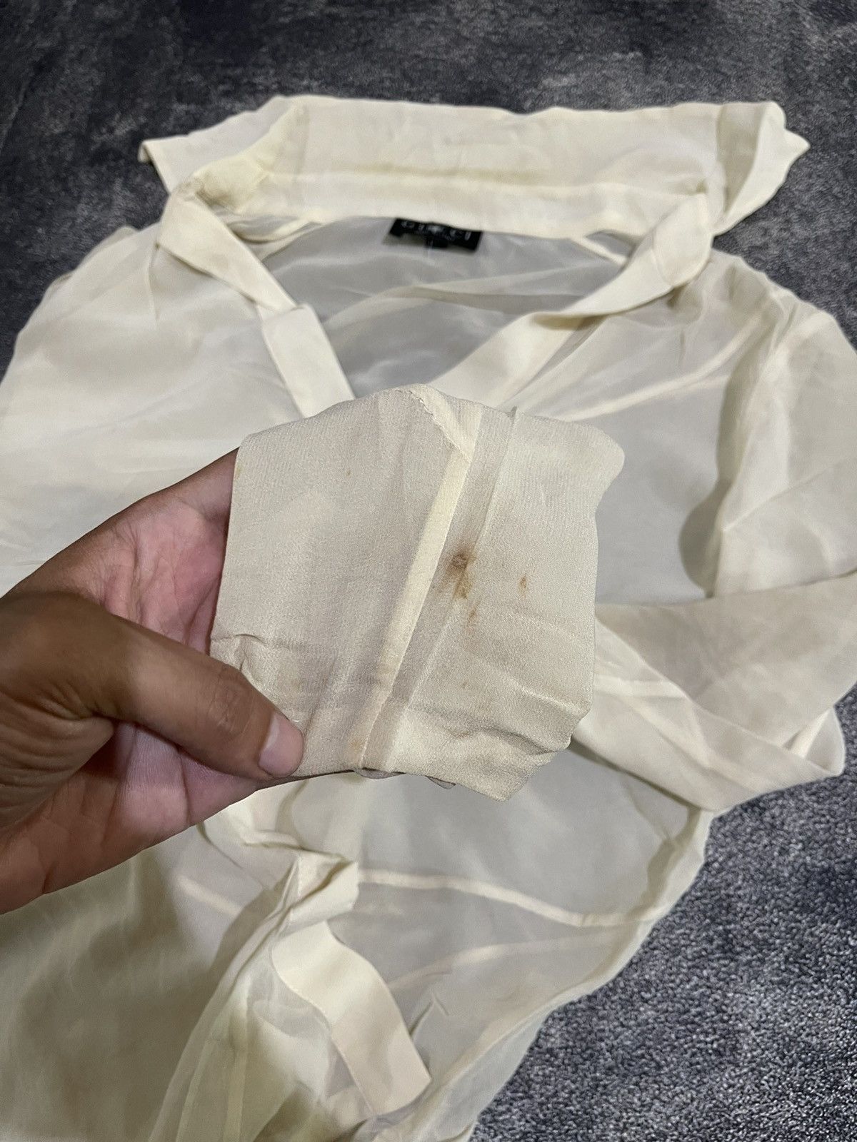 Gucci 1997 Gucci Tom Ford Rayon/Silk Sheer Mesh Cowl Neck Shirts Size S / US 4 / IT 40 - 15 Thumbnail