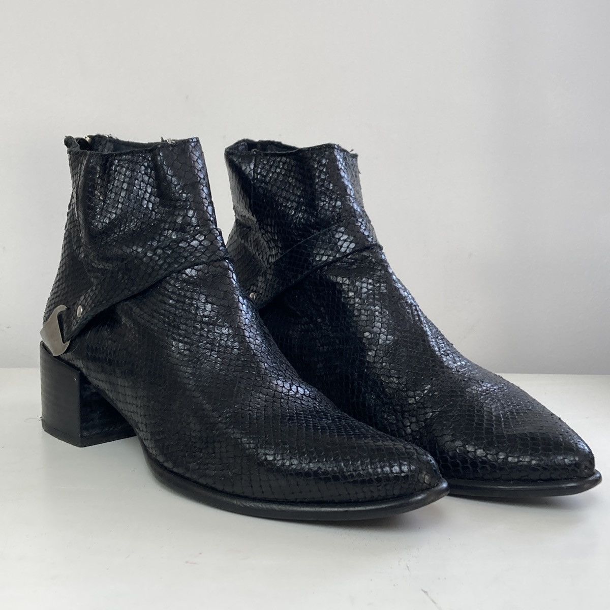 Vintage Avant garde opium heeled vintage leather boots Size US 11 / IT 41 - 1 Thumbnail