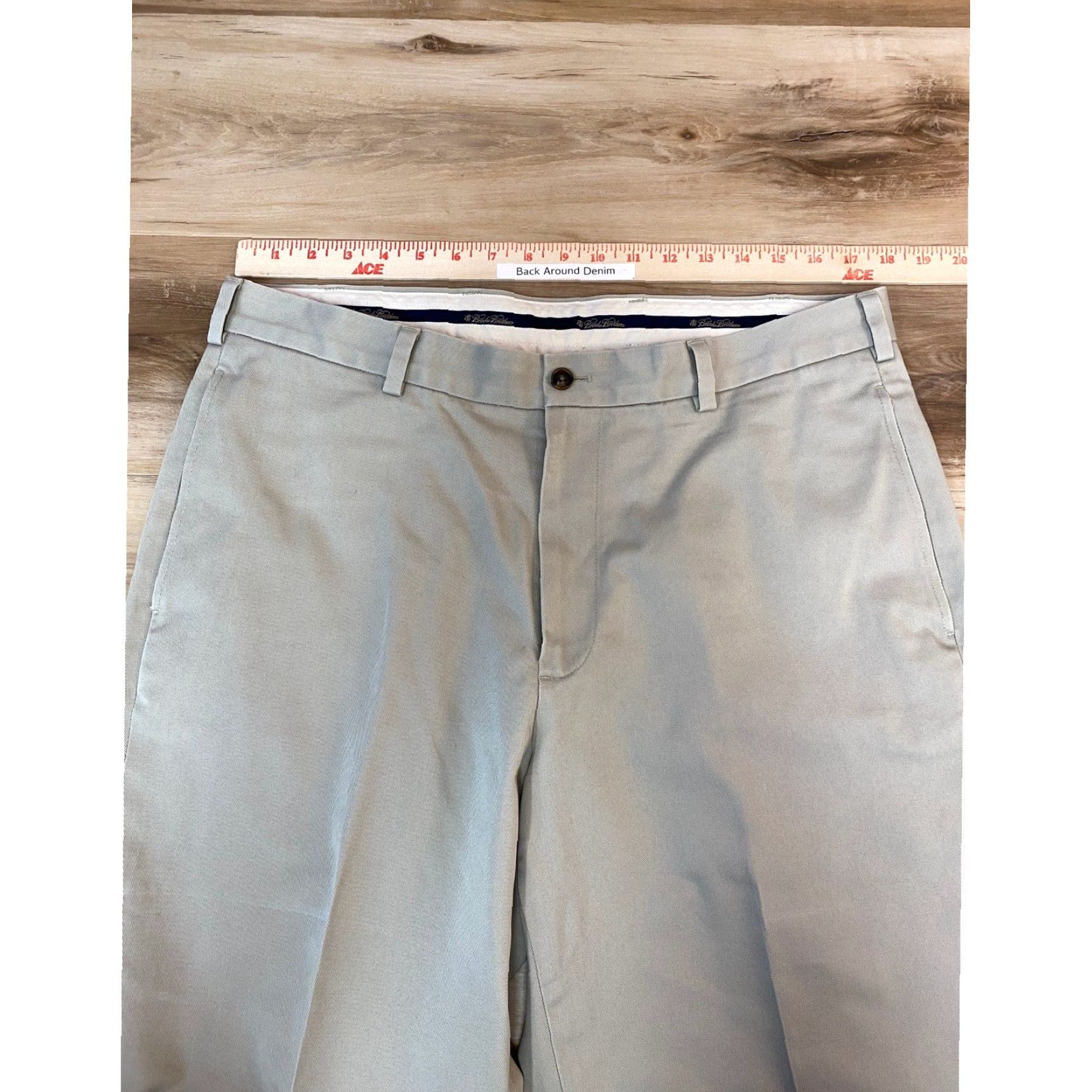 Brooks Brothers Brooks Brothers Advantage Chino Hudson Pants Mens 36x32 Khaki Flat Front Cotton Classic Fit Size US 36 / EU 52 - 5 Thumbnail