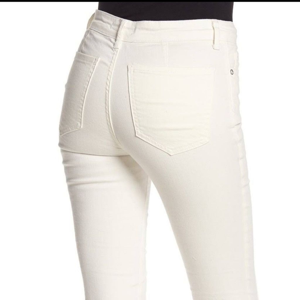 Free People Free People Del Wray white skinny raw hem ankle jeans sz 26 Size 26" / US 2 / IT 38 - 2 Thumbnail