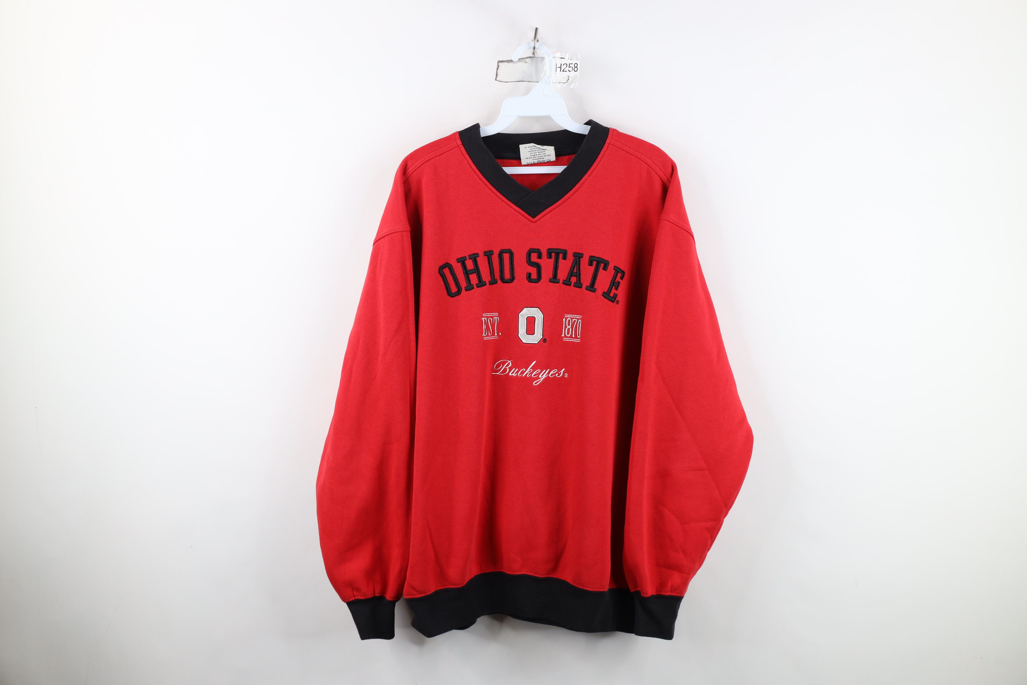 Vintage Vintage 90s Spell Out Ohio State University Sweatshirt Red Size US L / EU 52-54 / 3 - 1 Thumbnail