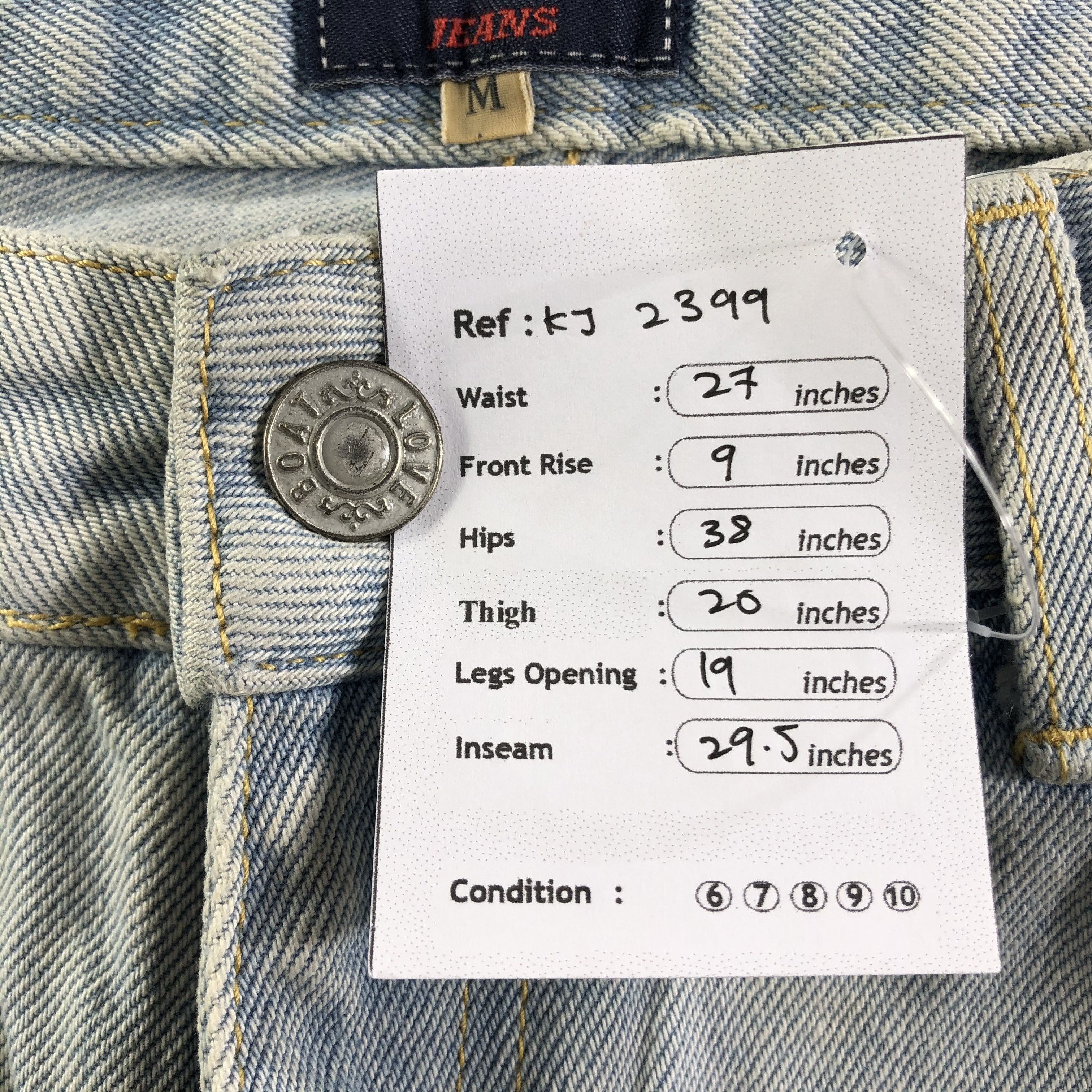 Japanese Brand Vintage Love Boat Jeans Flare Denim KJ2399 Size 27" / US 4 / IT 40 - 10 Thumbnail