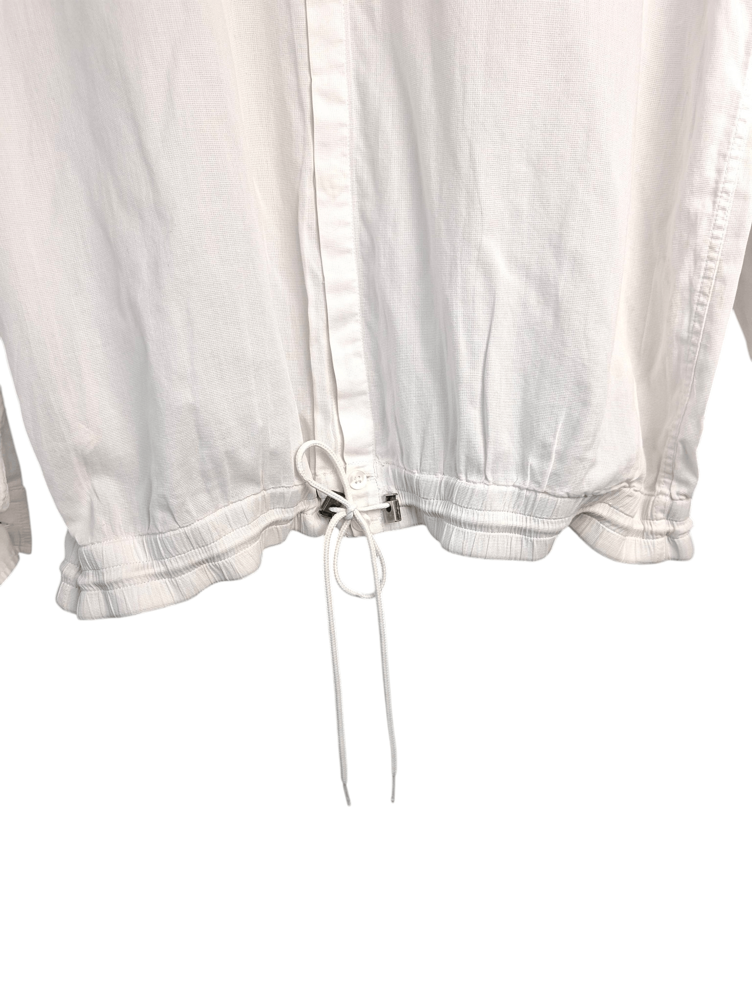 Hugo Boss Hugo Boss White Cotton Shirt Drawstring Hem Roll Tab Sleeve Size US L / EU 52-54 / 3 - 6 Thumbnail