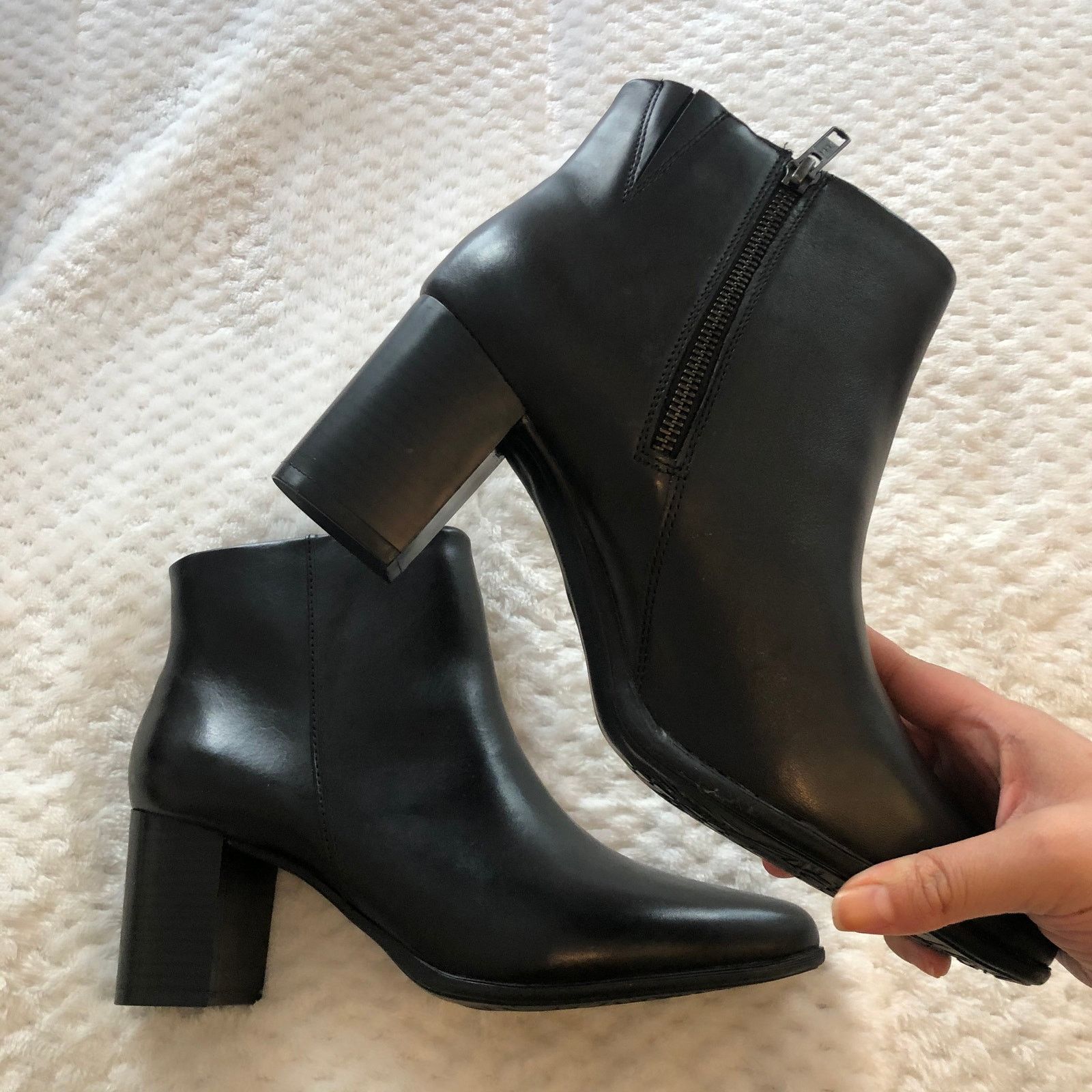 Rockport Rockport Black Camdyn Pointed-Toe Block Heel Booties Size US 10 / IT 40 - 5 Thumbnail