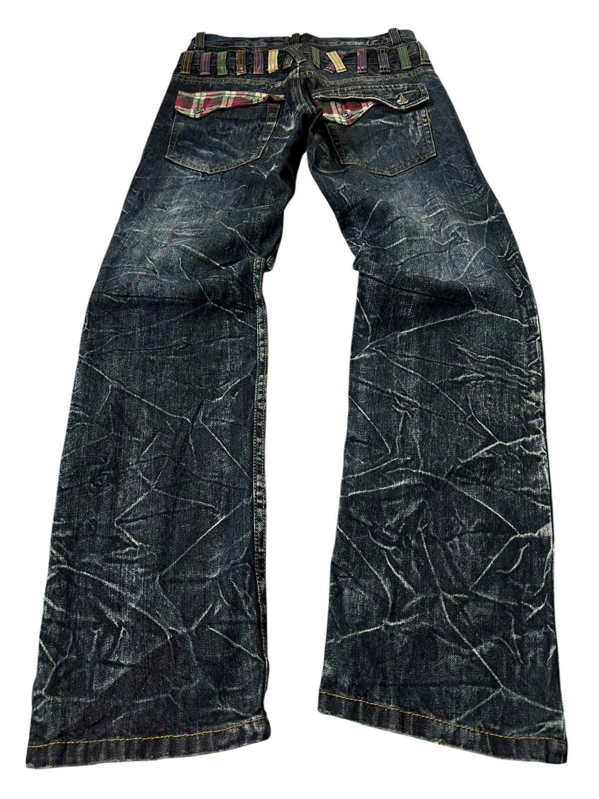 Japanese Brand 💥Double Waist💥Nylaus Clothing Clawmark Jean Very Rare Size US 29 - 2 Thumbnail