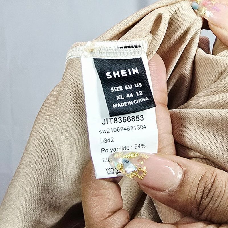 Shein Shein Nude Ruched Off-Shoulder Bodycon Dress Size XL Size XL / US 12-14 / IT 48-50 - 3 Thumbnail
