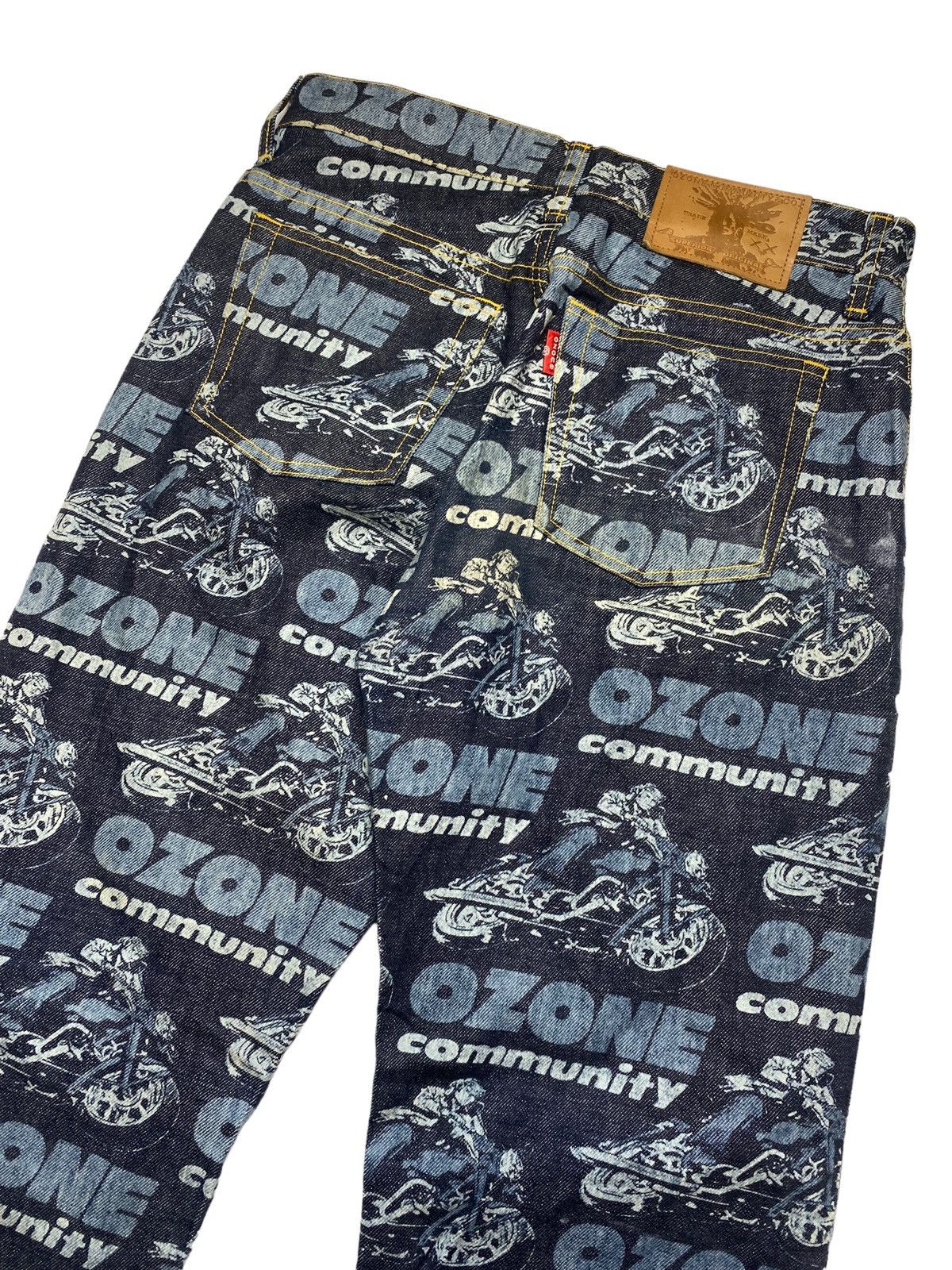 Hysteric Glamour 1990s Ozone Community - Multi Printed Biker Flared Denim Size US 29 - 5 Thumbnail