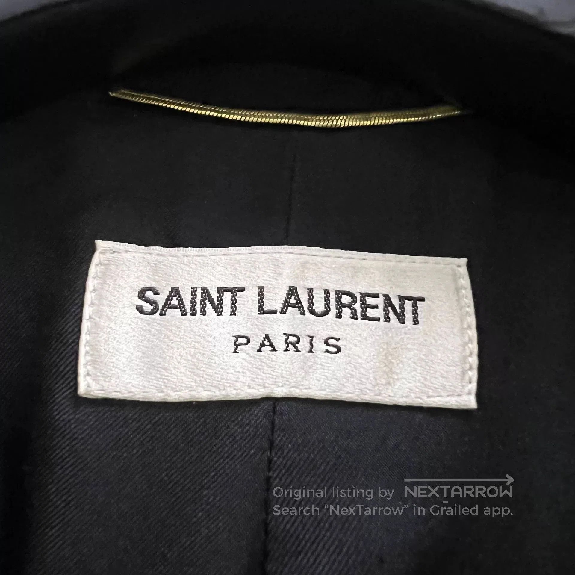 Saint Laurent Paris Saint Laurent Black Gold Thread Lapel Blazer. Size US M / EU 48-50 / 2 - 3 Thumbnail