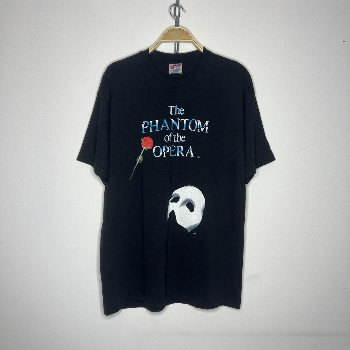 Hanes × Vintage Vintage Phantom Of The Opera T Shirt 80s 90s Tee Black Print Size US L / EU 52-54 / 3 - 1 Thumbnail
