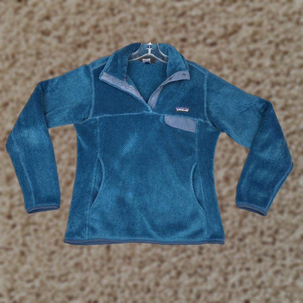 Patagonia Patagonia Re-Tool Snap-T Jacket Women Small Blue with Logo Pocket Pockets Fleece Pullover Casual Outdoor Size S / US 4 / IT 40 - 1 Thumbnail