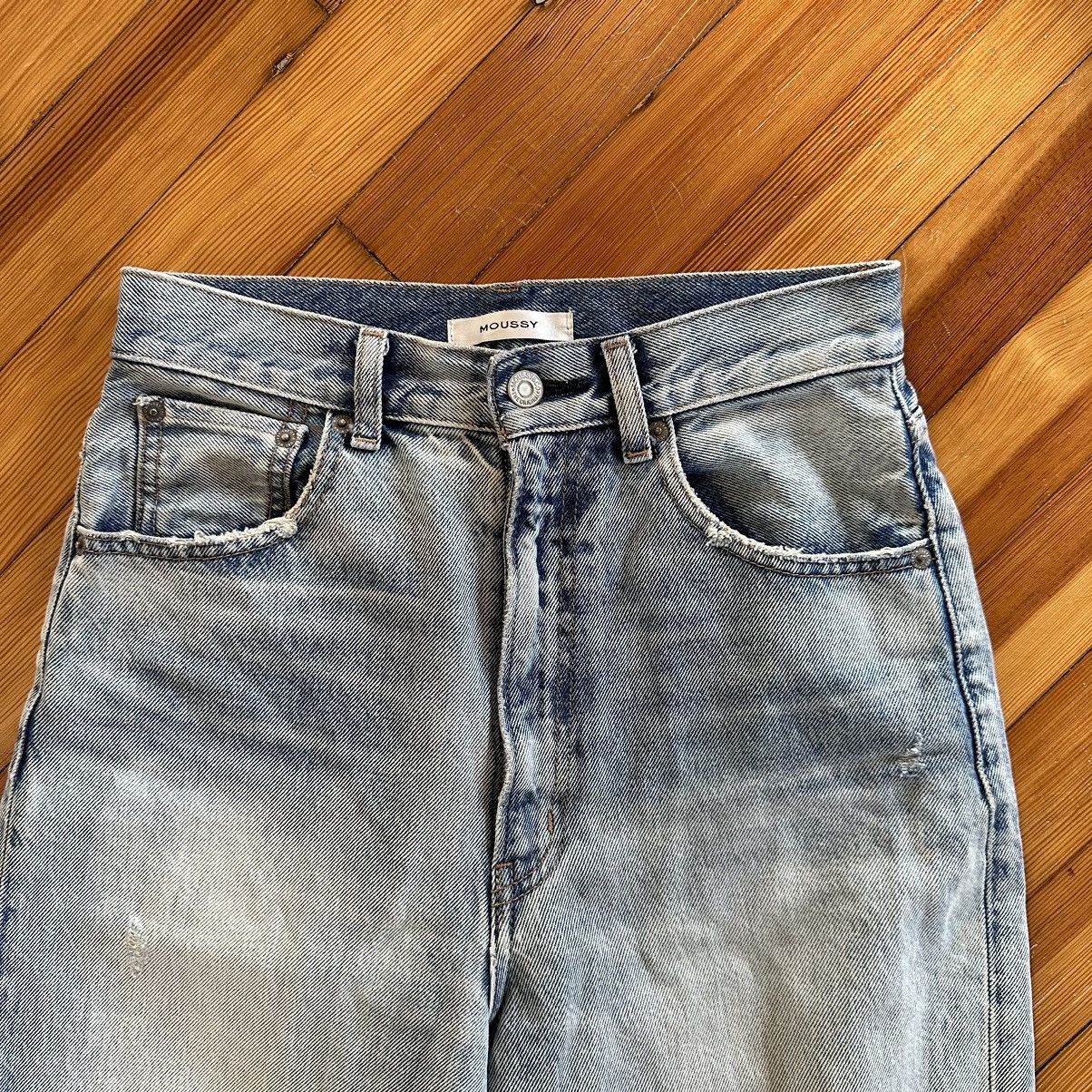 Japanese Brand × MOUSSY Moussy Japanese Denim HW Crash Loose Straight Jean Size 26" / US 2 / IT 38 - 4 Thumbnail