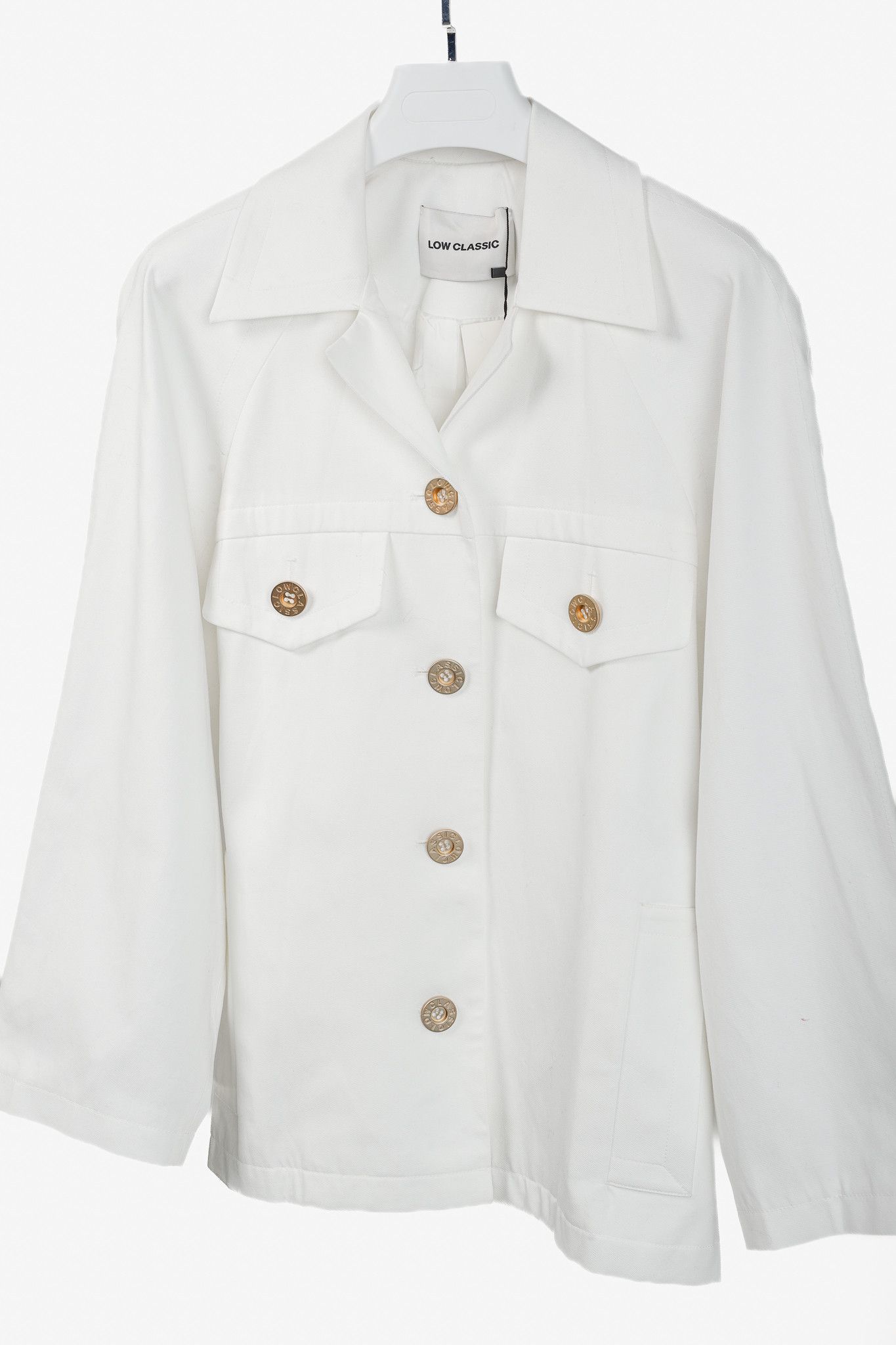 LOW CLASSIC Low Classic White 22PF Down Pocket Cotton-Blend Jacket Size XS / US 0-2 / IT 36-38 - 3 Thumbnail