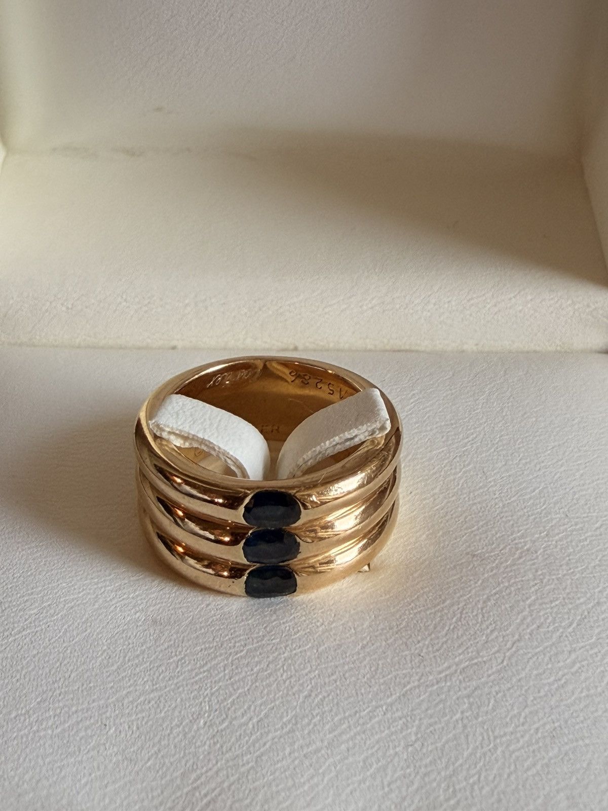 Cartier Cartier Vintage Ellipse 3Row Sapphire Ring (18K Yellow Gold) Size ONE SIZE - 5 Thumbnail