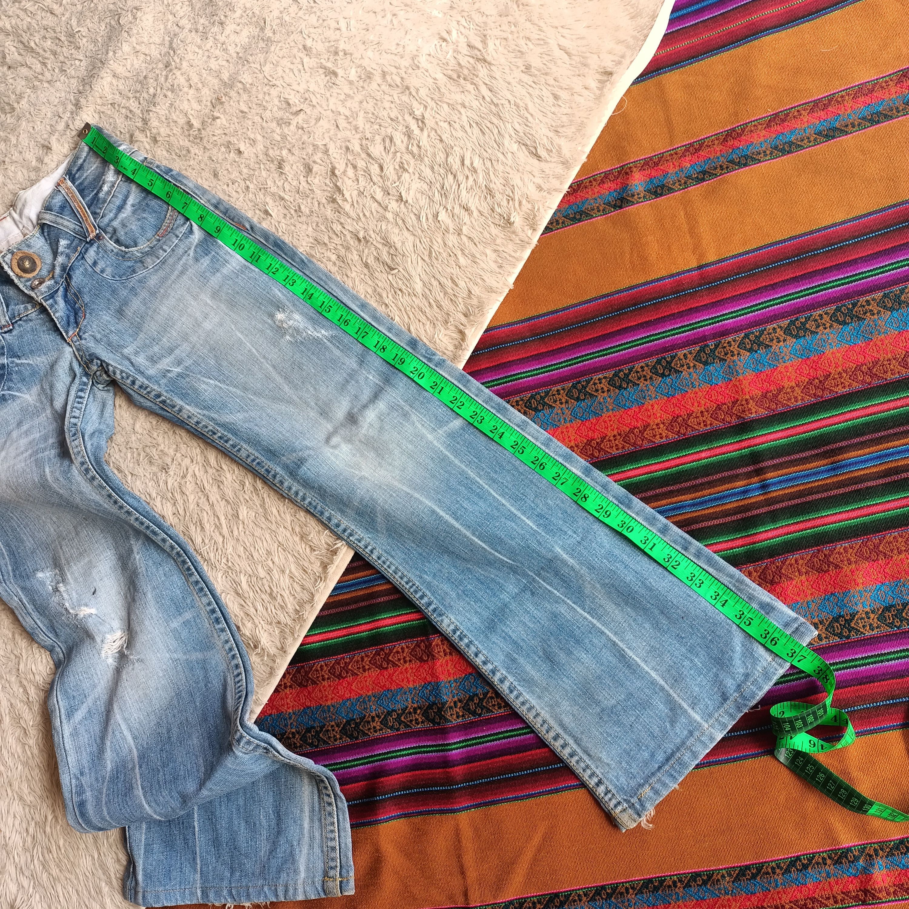 Tornado Mart Red papper Japan rainbow stitch flare denim Size US 30 / EU 46 - 17 Thumbnail