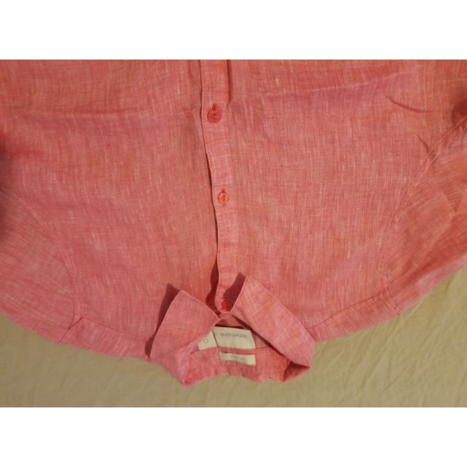 Vintage VINTAGE Chico's Linen Dress Shirt Womens 0 Pink Blouse Linen Shirt Womens 0 Pink Blouse Size XS / US 0-2 / IT 36-38 - 2 Thumbnail