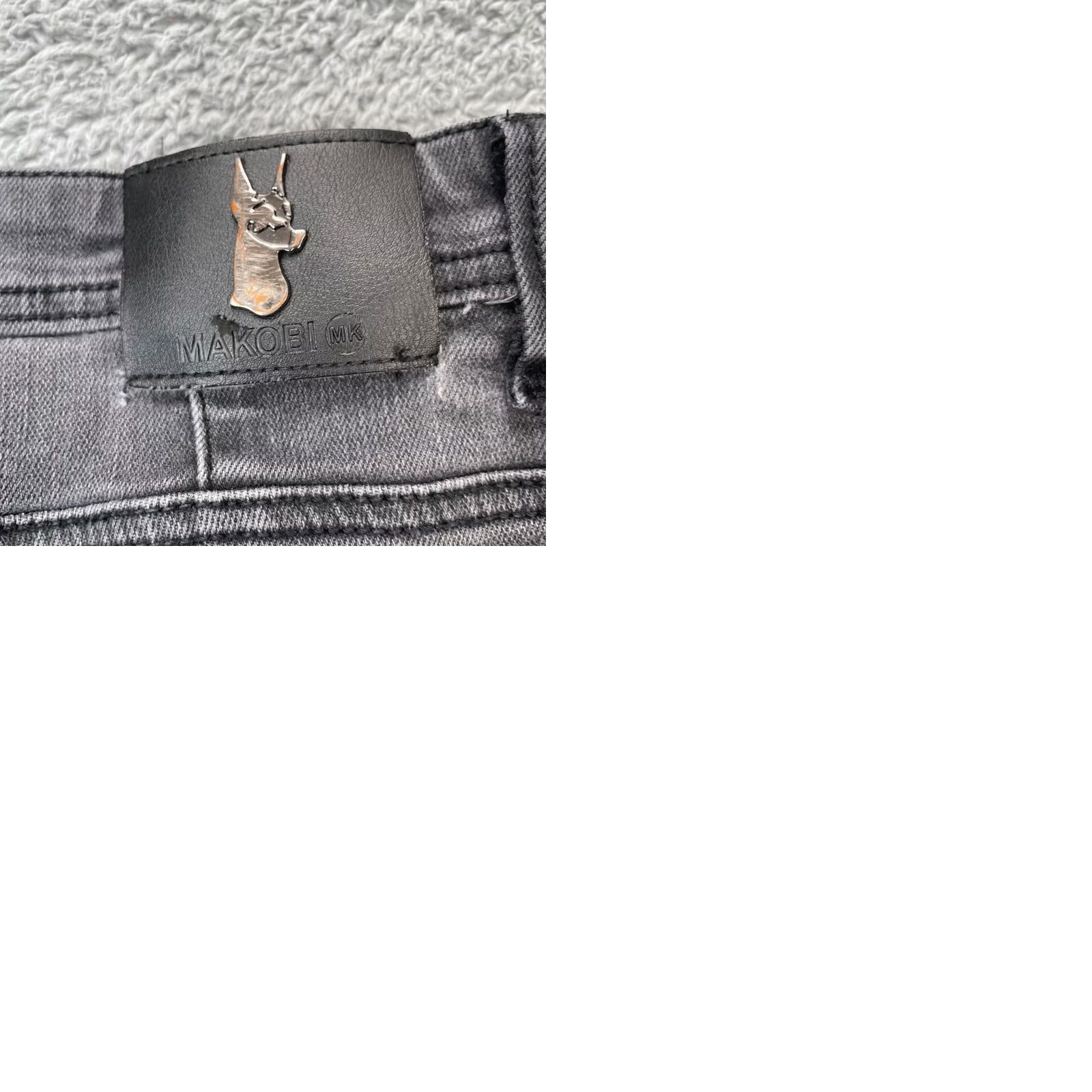 Denime Makobi Jeans Mens Skinny Leg Black Denim Distressed Streetware y2k Ripped 34x30 Size US 34 / EU 50 - 9 Thumbnail