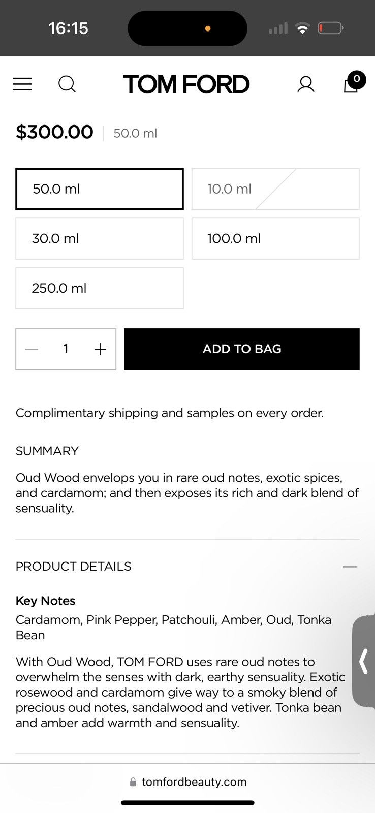 Tom Ford Tom Ford Oud Wood Eau De Parfum 50ml / 1.7 fl. oz. Size ONE SIZE - 4 Thumbnail