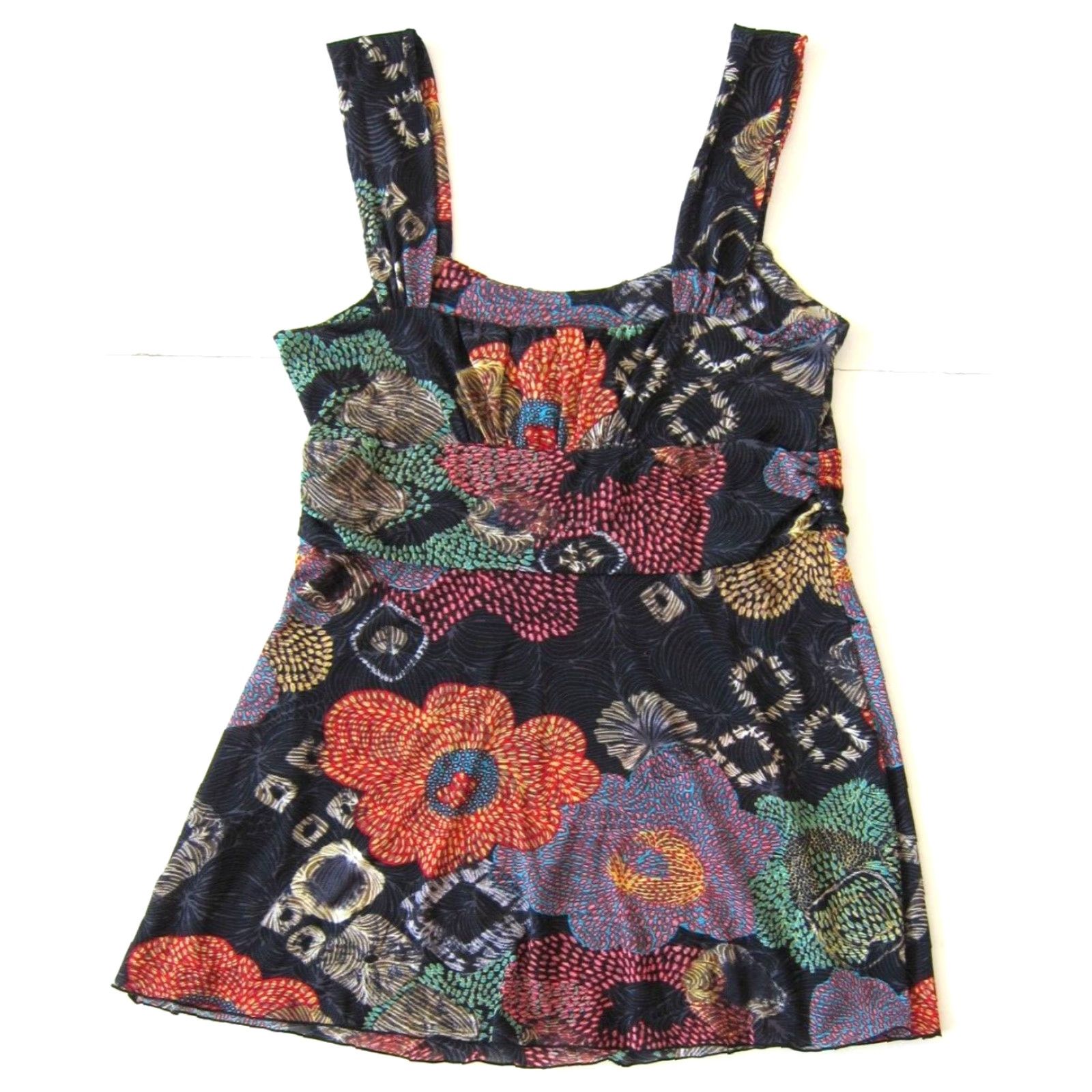 Endless Endless Knot Art Black Green Red Floral Stretch Sleeveless Tank Blouse M Size M / US 6-8 / IT 42-44 - 2 Thumbnail