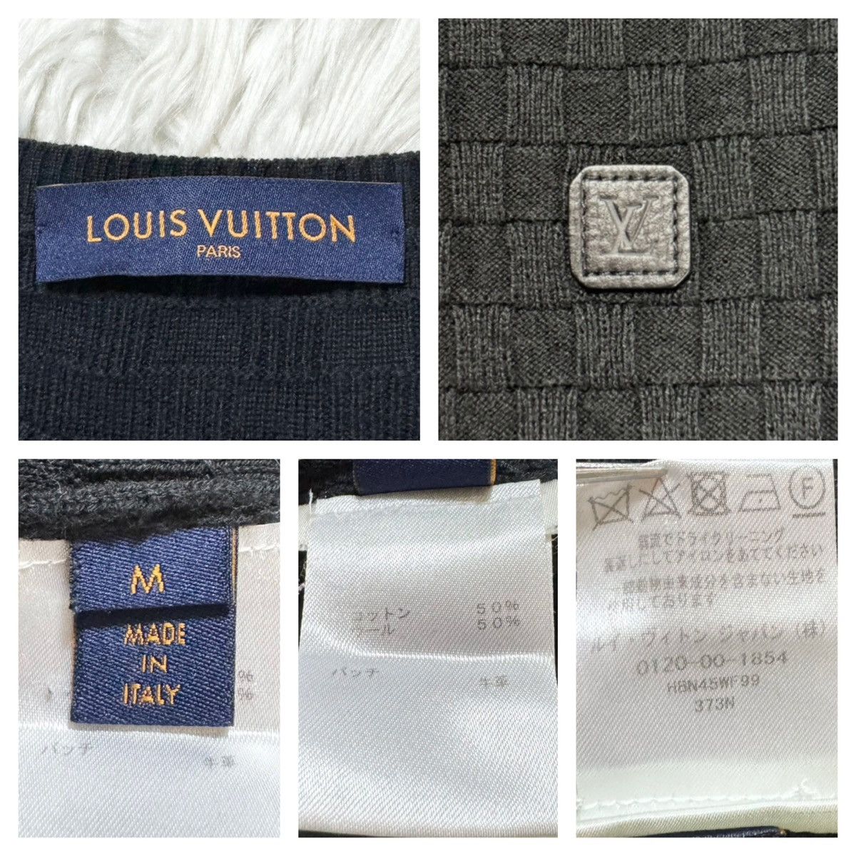 Louis Vuitton Louis Vuitton Damier Knit Sweater with LV Leather Patch, Size US M / EU 48-50 / 2 - 2 Thumbnail