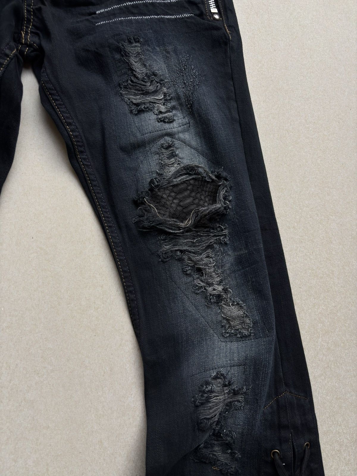 Japanese Brand Aldelio lace up flare jeans Size US 28 / EU 44 - 3 Thumbnail