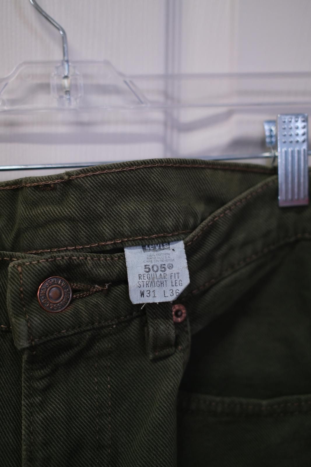 Levi's 90's Levi's 505 Regular Fit Green Straight-Leg-Pant Size 30" / US 8 / IT 44 - 7 Thumbnail