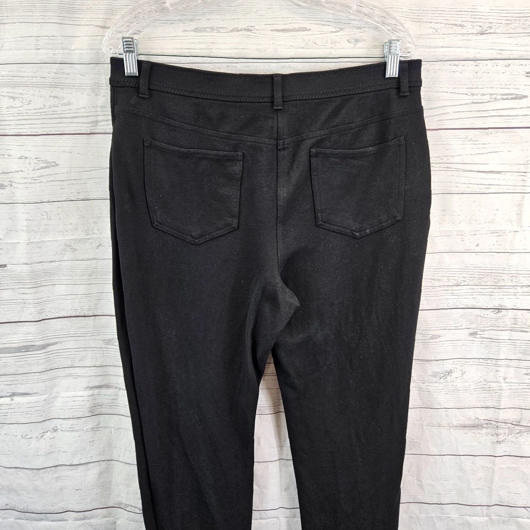 Vintage Chico's So Slimming Womens Ponte Knit Ankle Pants Sz 12 Short Black High Rise Size 34" / US 12 / IT 48 - 4 Thumbnail