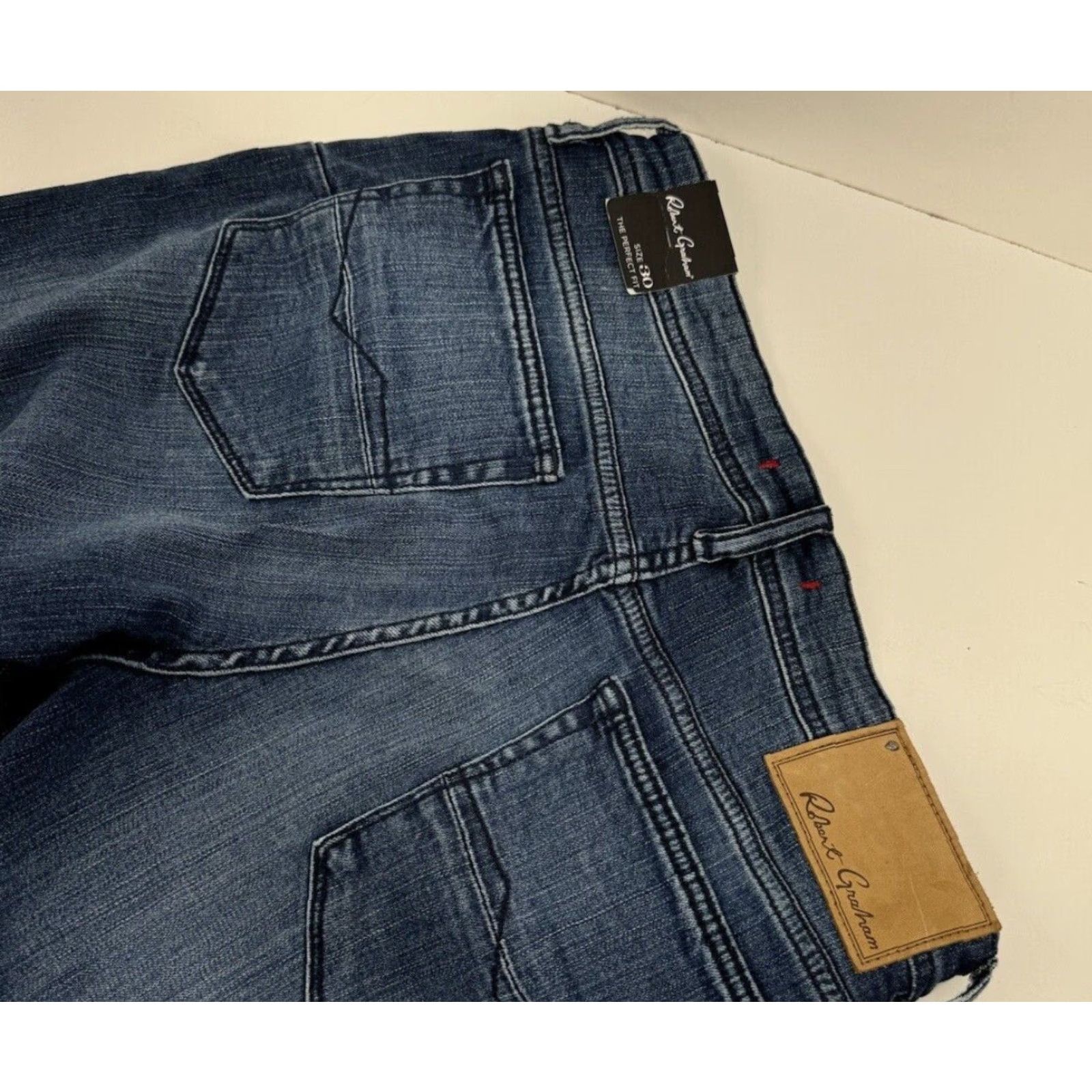 Robert Graham Robert Graham Jeans - Mens 30 Stretch Inseam 33" Blue 7" Lying Flat at Leg Cuff Size US 30 / EU 46 - 3 Thumbnail