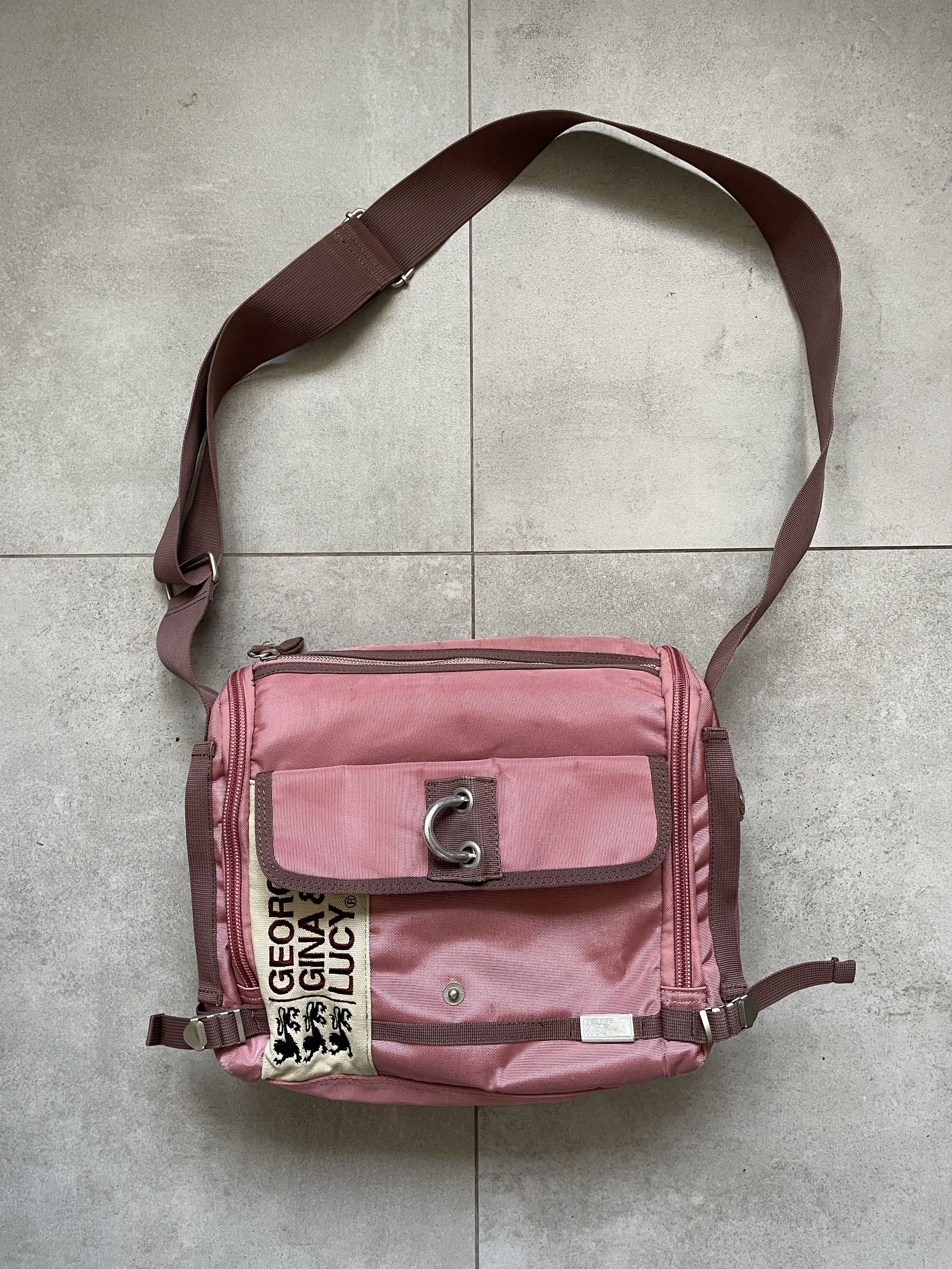 Japanese Brand GEORGE GINA LUCY Y2K AVANT GARDE PINK SHOULDER MESSENGER BAG Size ONE SIZE - 2 Thumbnail