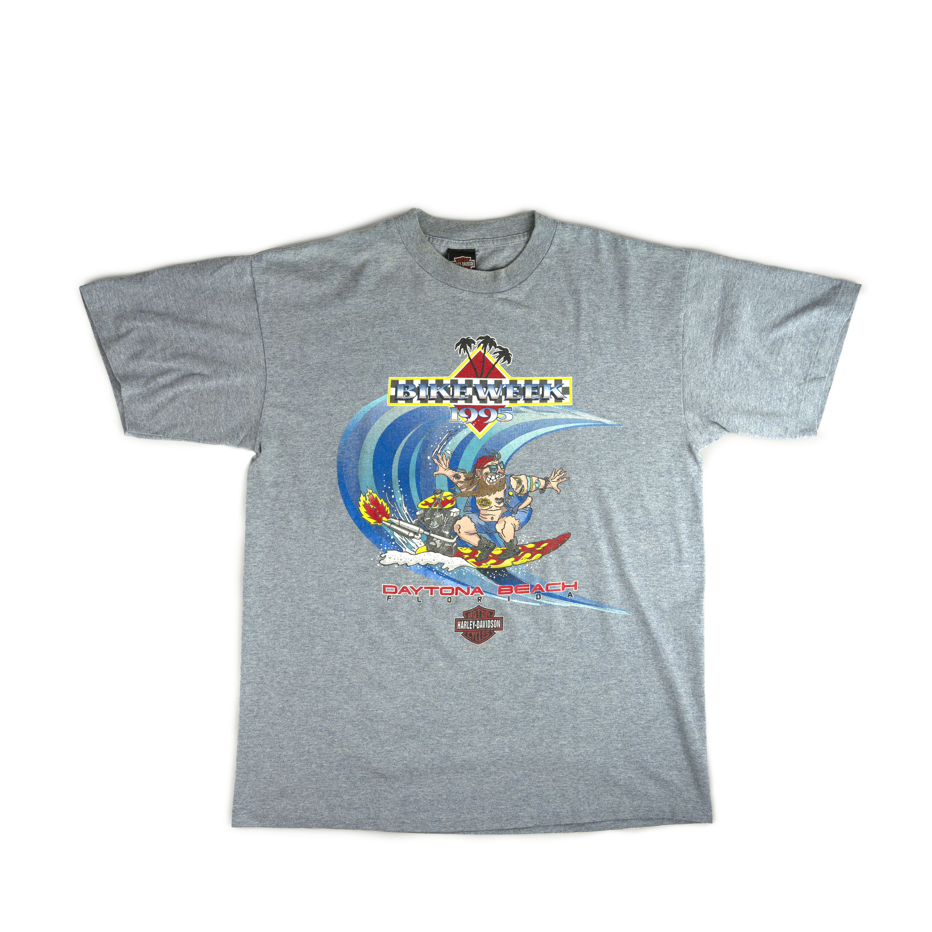 image of 1995 Harley Davidson Bike Week Tee Shirt in Grey, Men's (Size Large)