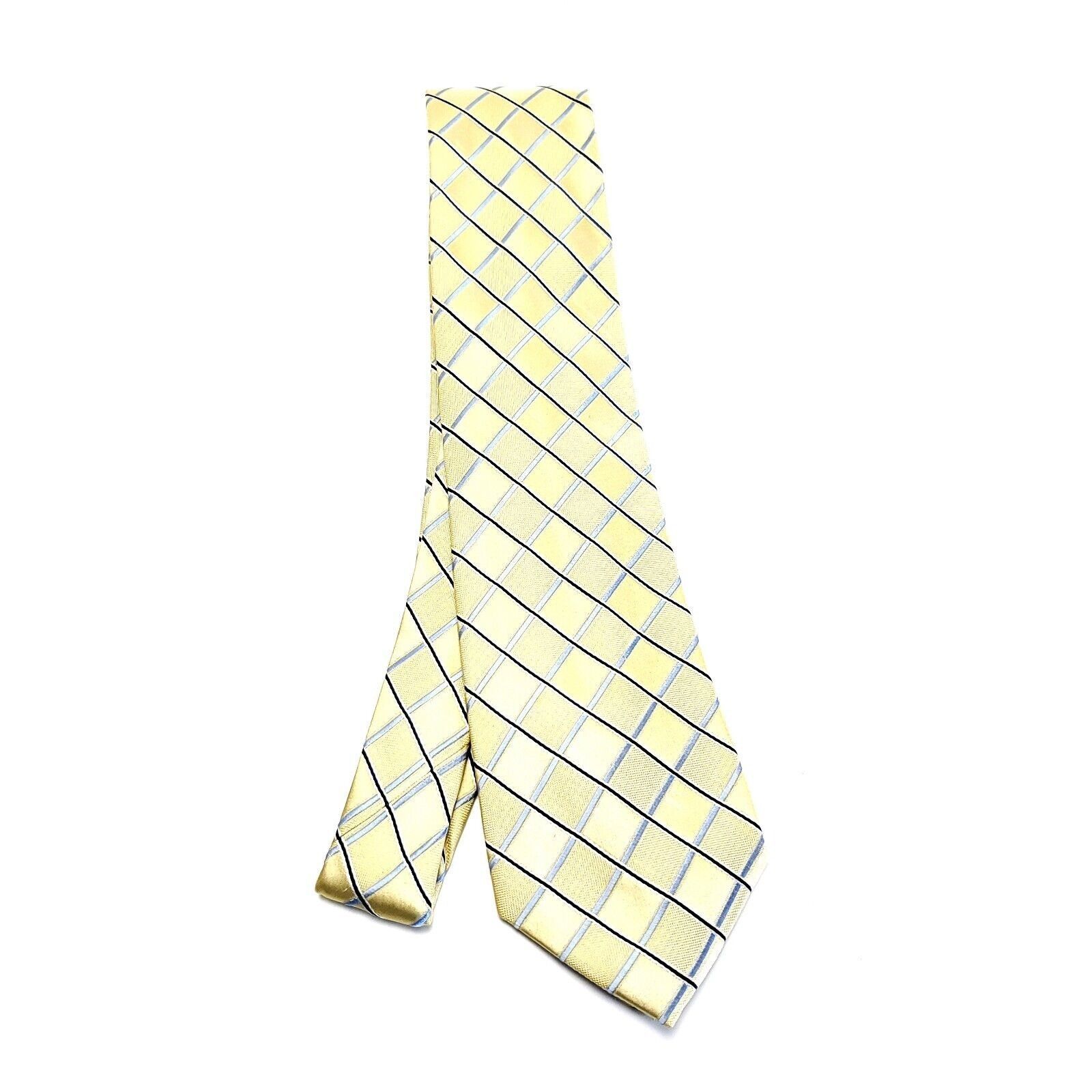 Izod IZOD Yellow Silk Tie Woven Check Size ONE SIZE - 6 Thumbnail