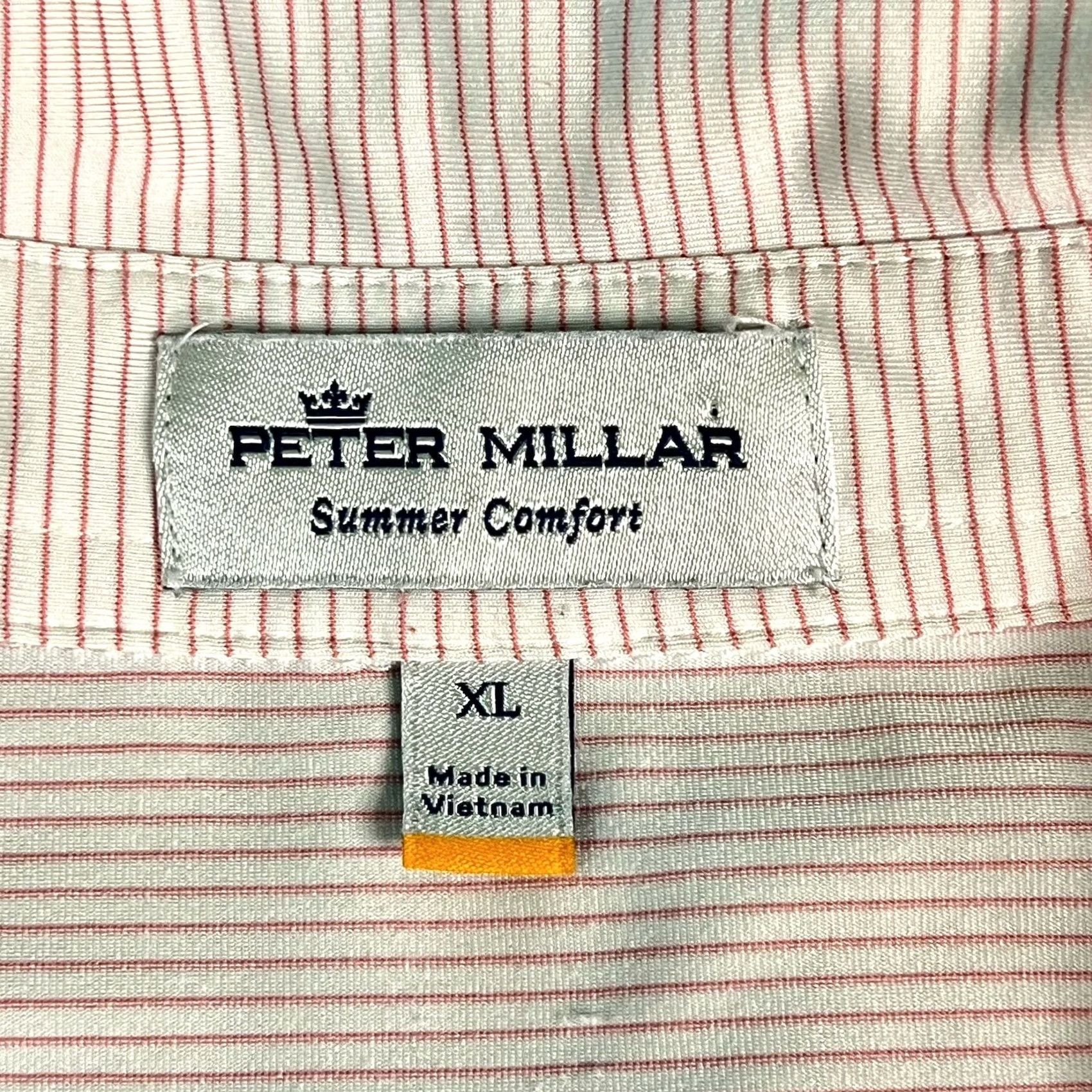 Peter Millar Peter Millar Polo Shirt Mens XL Pink Red Stripe Summer Comfort Golf Stretch Shirt Size US XL / EU 56 / 4 - 2 Thumbnail