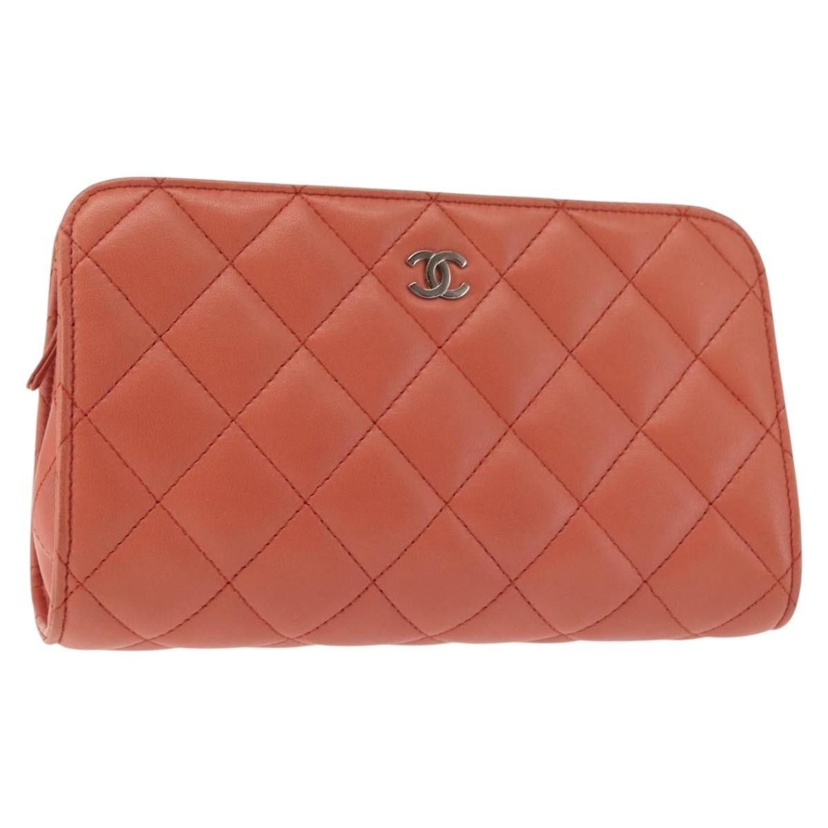 Chanel Chanel Classic Double Pocket Zip Pouch Quilted Lambskin Size ONE SIZE - 1 Thumbnail