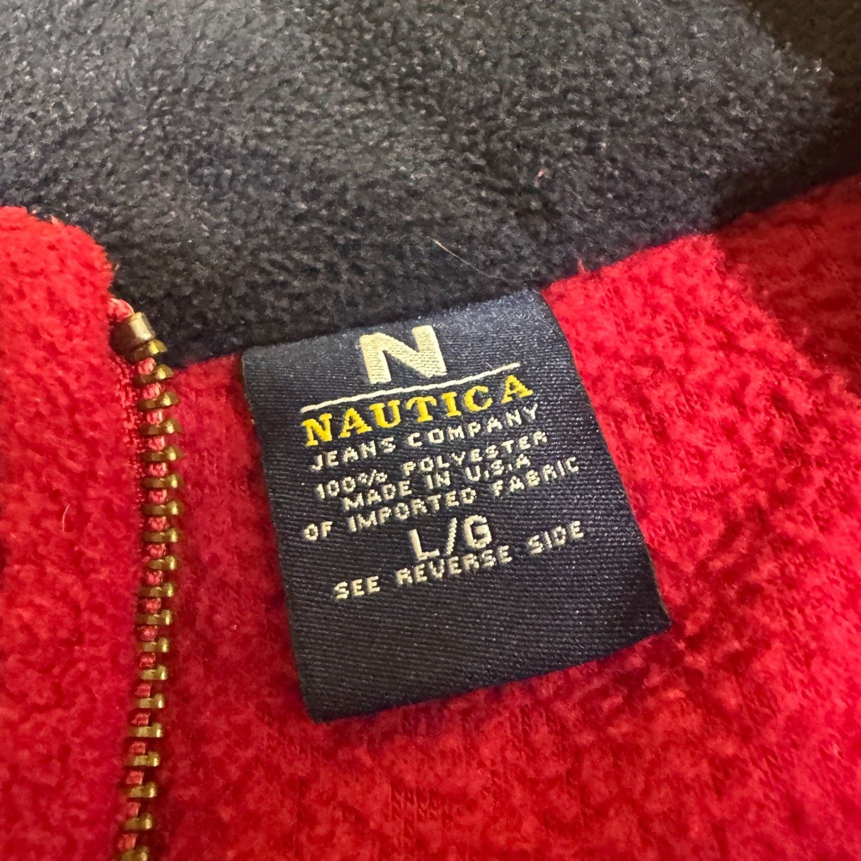 Nautica VINTAGE Nautica Sweatshirt Pullover 90s Red Men's Large L USA Made 1/4 Zip Fleece Size US L / EU 52-54 / 3 - 4 Thumbnail