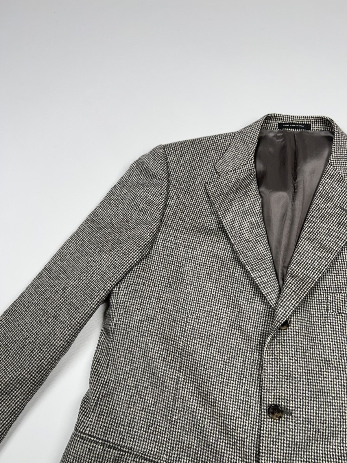 Caruso Raffaele Caruso Cashmere Blazer Jacket houndstooth Gray Size 44R - 8 Thumbnail