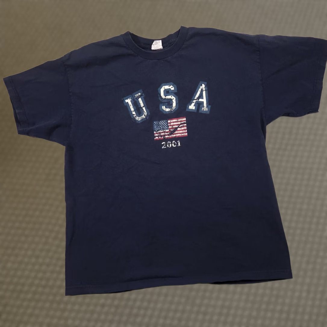Vintage VINTAGE Arizona Jean Co Shirt Mens XL Blue USA Flag 2001 Patriotic Graphic Tee Size US XL / EU 56 / 4 - 1 Thumbnail