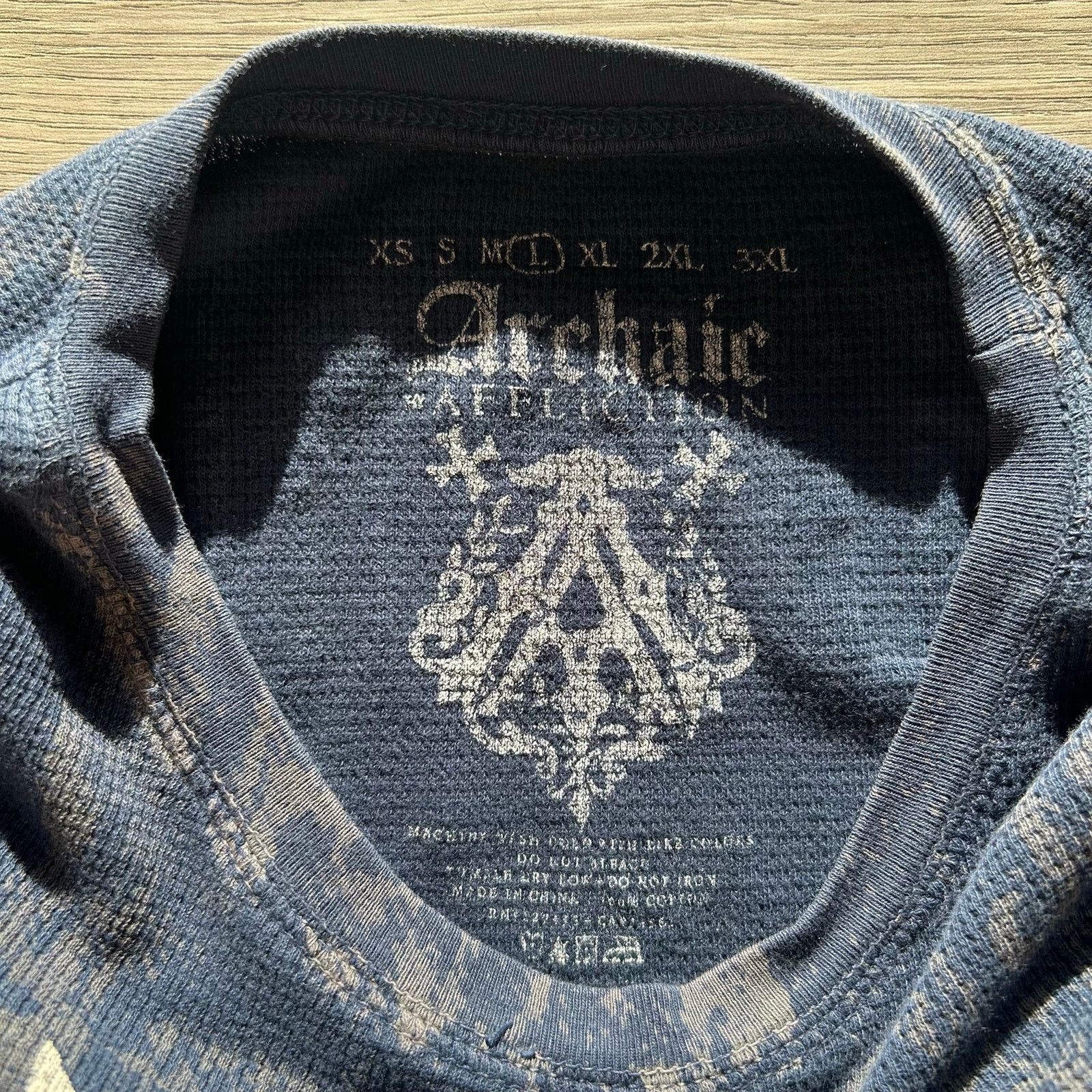 Affliction vintage y2k Affliction Waffle Knit Thermal Long Sleeve Shirt Size US L / EU 52-54 / 3 - 3 Thumbnail