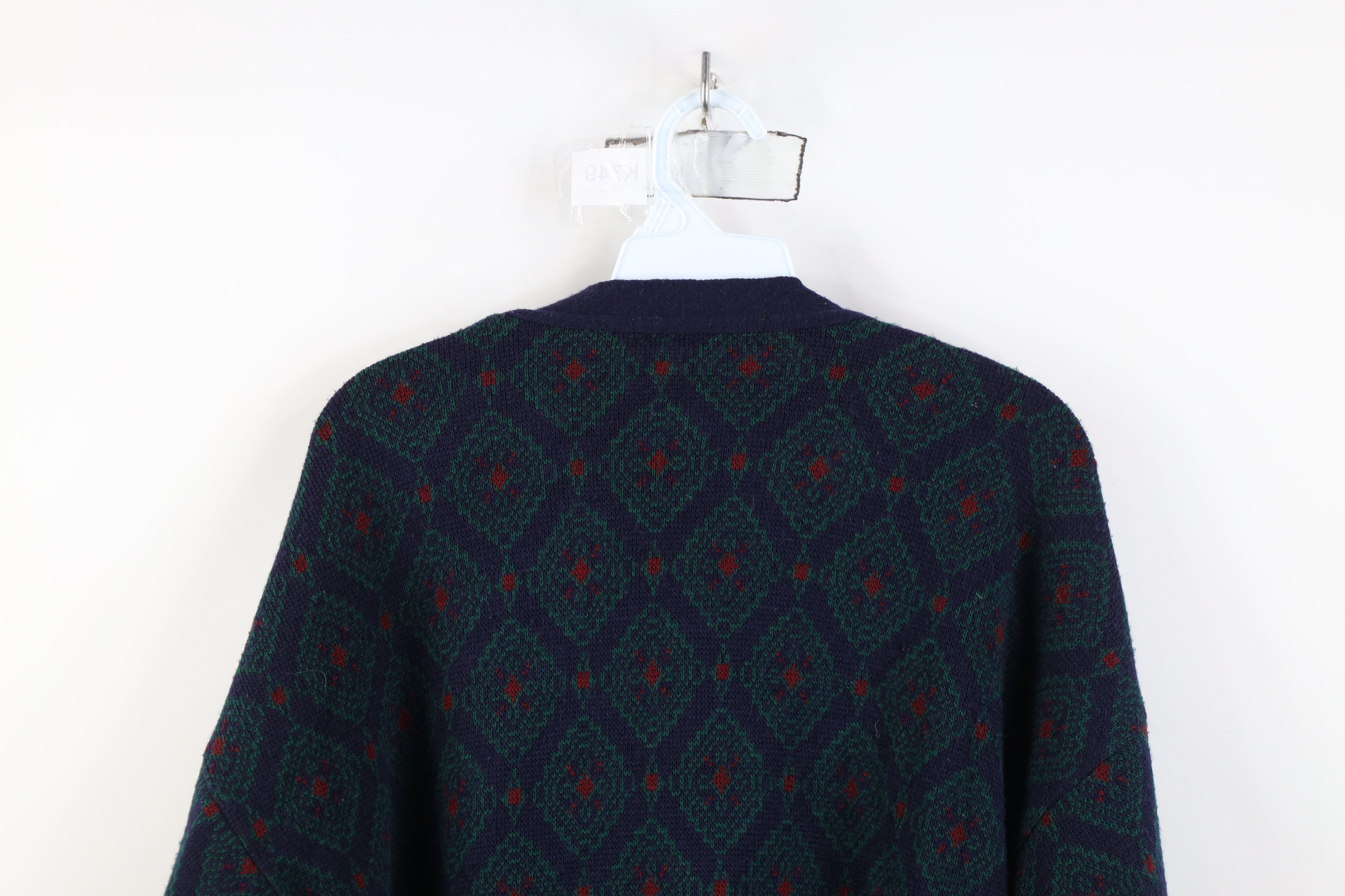Vintage Vintage 90s Streetwear Blend Knit Geometric Cardigan Sweater Size US M / EU 48-50 / 2 - 10 Thumbnail