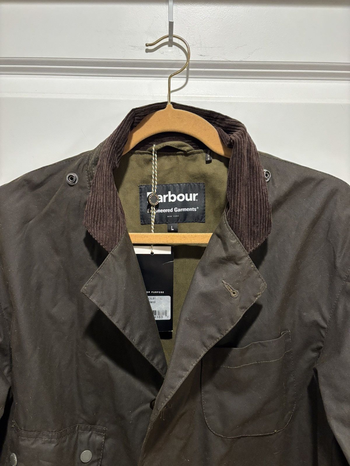 Barbour × Engineered Garments NOS Barbour x Engineered Garments Upland Wax Jacket L Olive Size US L / EU 52-54 / 3 - 4 Thumbnail