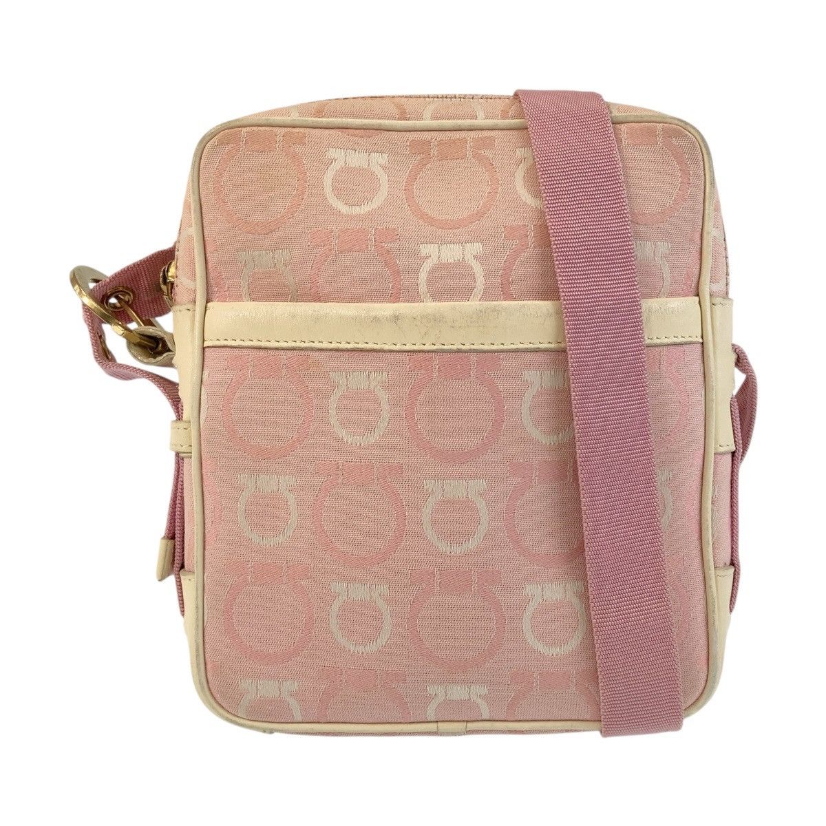 Salvatore Ferragamo Salvatore Ferragamo Canvas/leather Gancini Shoulder Bag 409281 Canvas Crossbody Bag in Pink, Women's