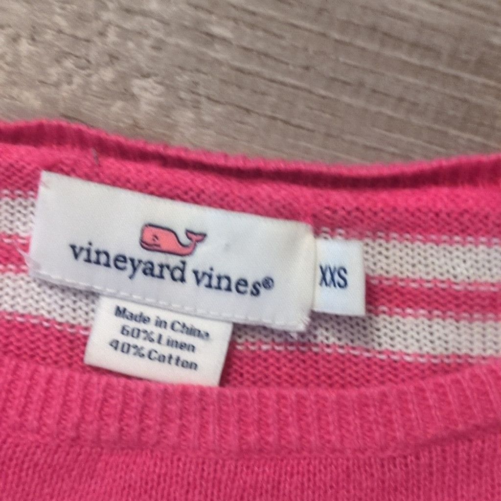 Vineyard Vines Vineyard vines pink striped linen blend sweater size XXS Size XXS / US 00 / IT 34 - 2 Thumbnail