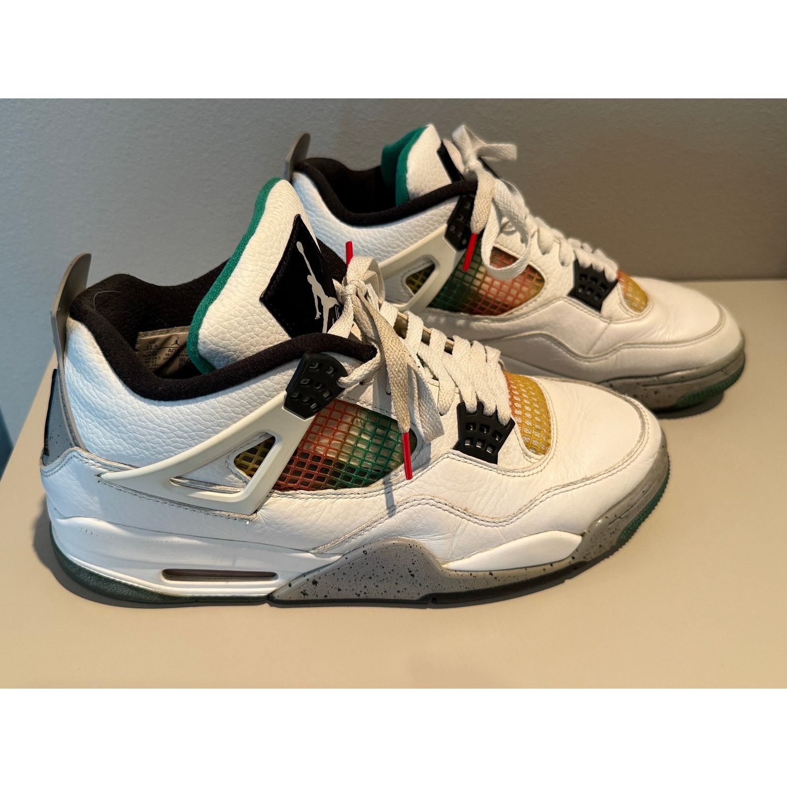 Jordan Brand Jordan 4 Retro Green Rasta Size 10m 11.5w AQ9129-100 Rare Size US 10 / EU 43 - 1 Thumbnail