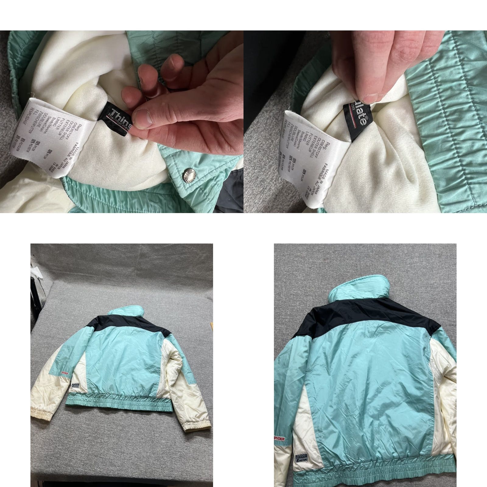 Spyder VINTAGE Spyder Ski Jacket Thinsulate Lite Entrant 90s Style With Hood Ladies 12 Jacket Coat Skiing Blue Nylon Zipped Pockets Mens Womens Boys Girls Size US L / EU 52-54 / 3 - 9 Thumbnail
